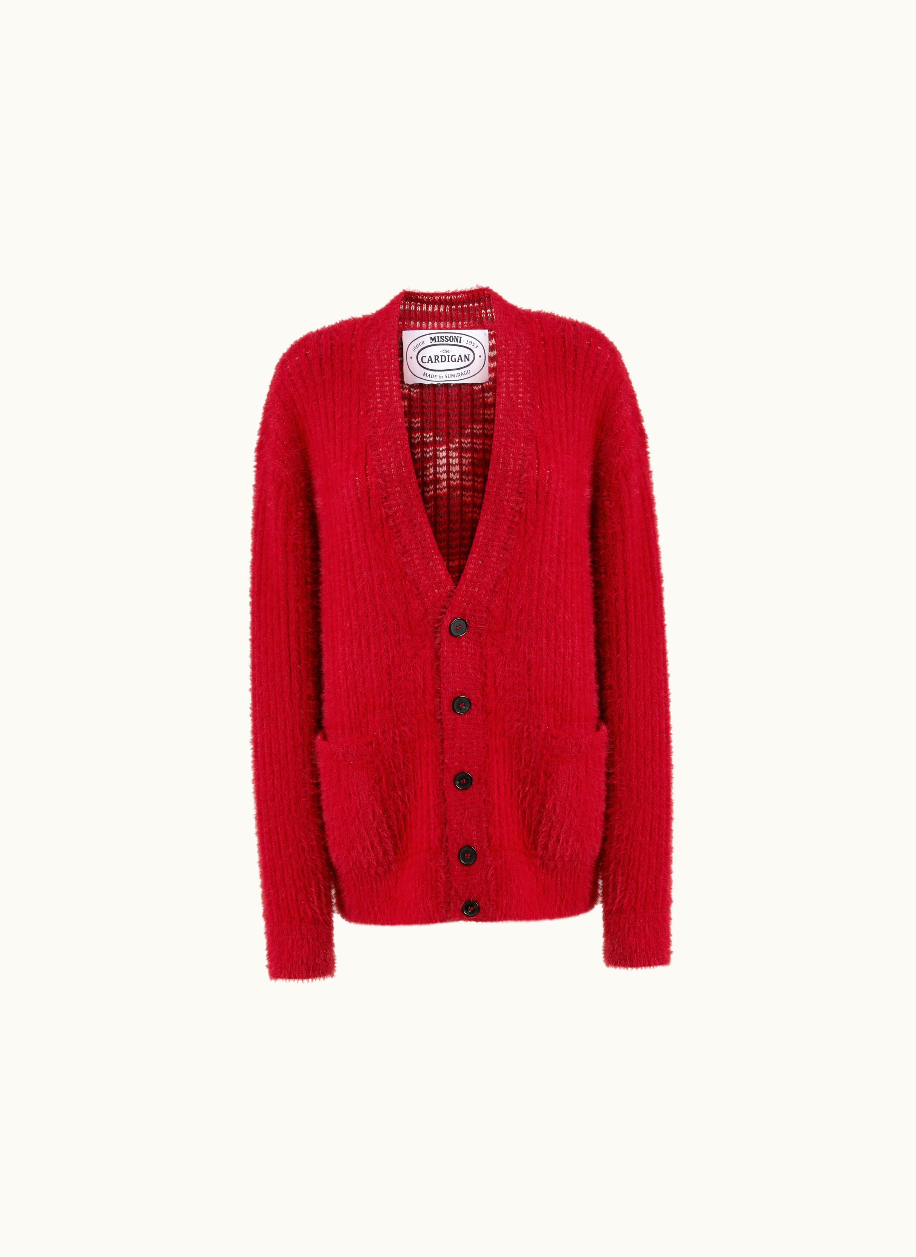 Missoni Missoni Oversized Cardigan In fur-effect Wool Blend Red