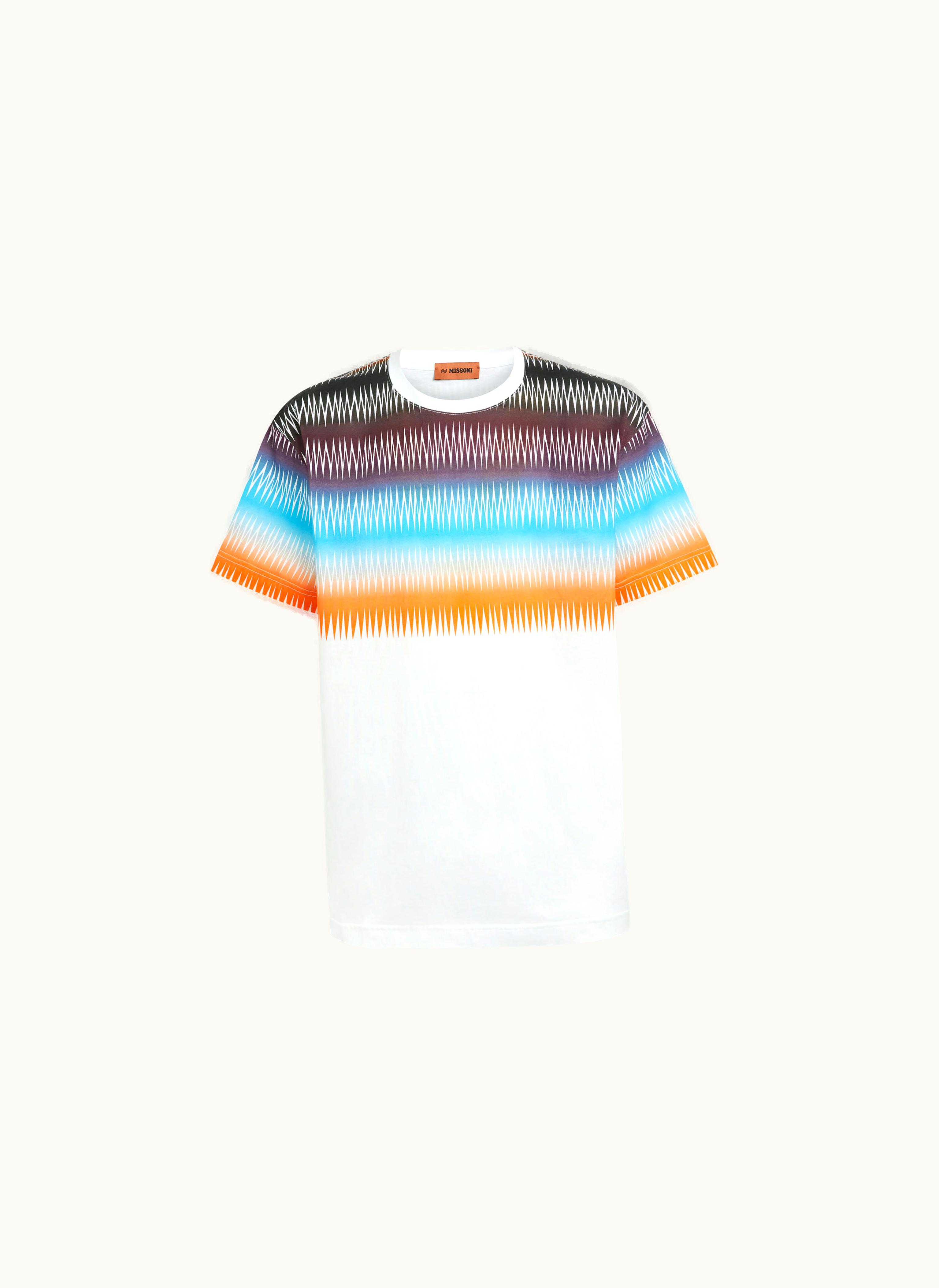 Missoni Missoni Oversized Cotton crew-neck T-shirt With Dégradé Zigzag Print Multicoloured