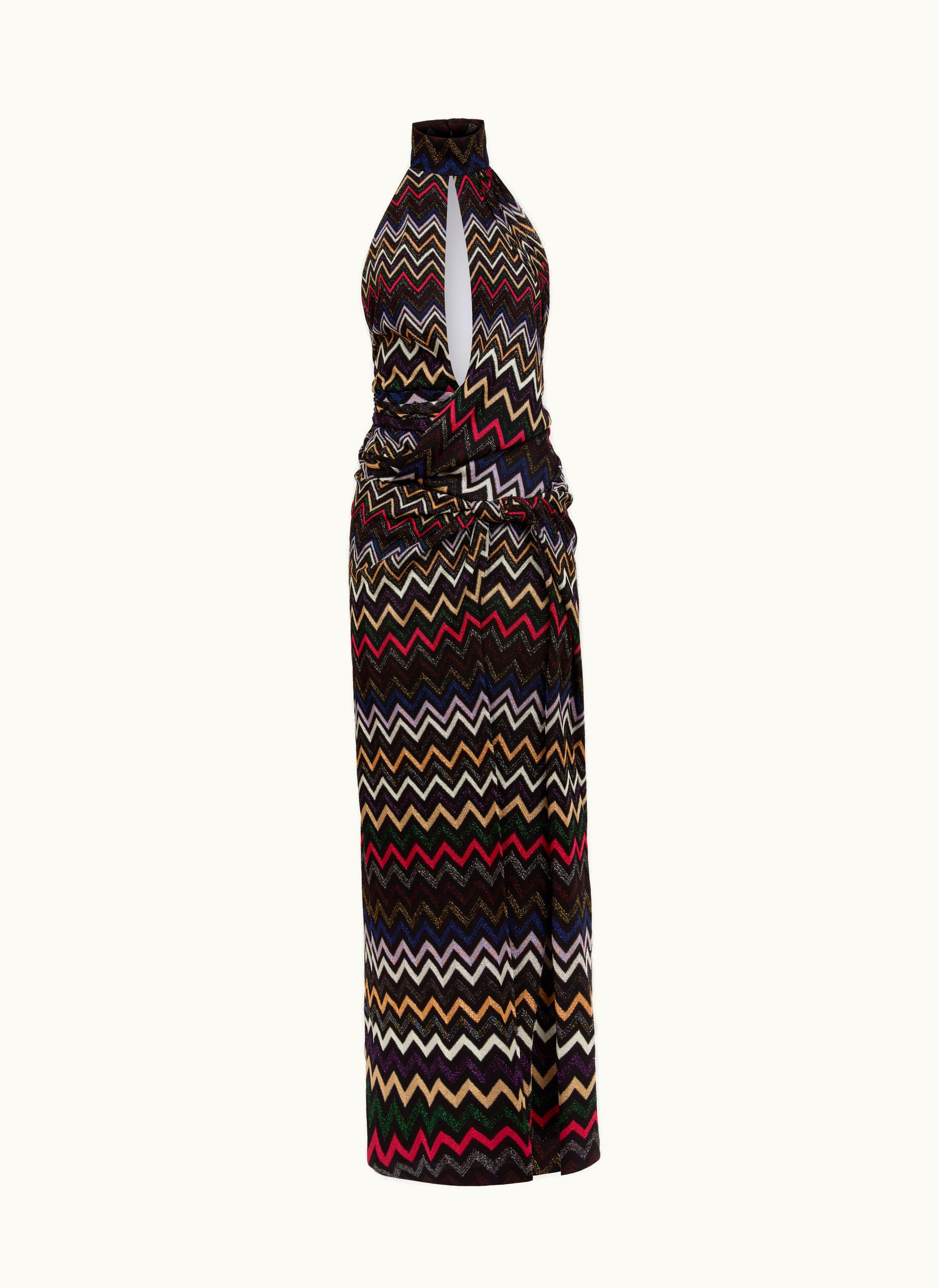 Missoni Missoni Long Dress In Viscose Chevron With Lurex Multicoloured