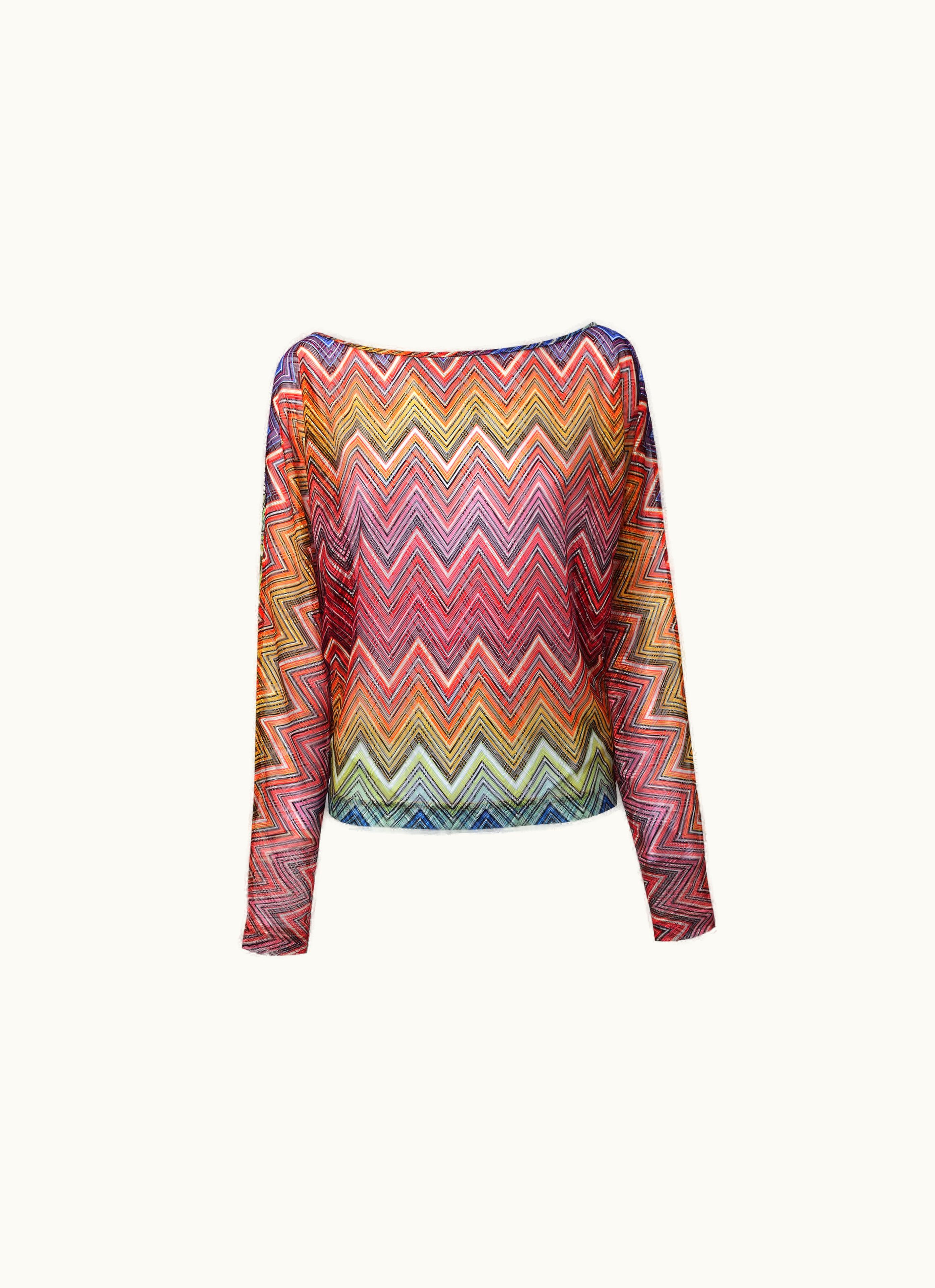 Missoni Missoni Long-sleeved Blouse In Zigzag Print Fabric Multicoloured
