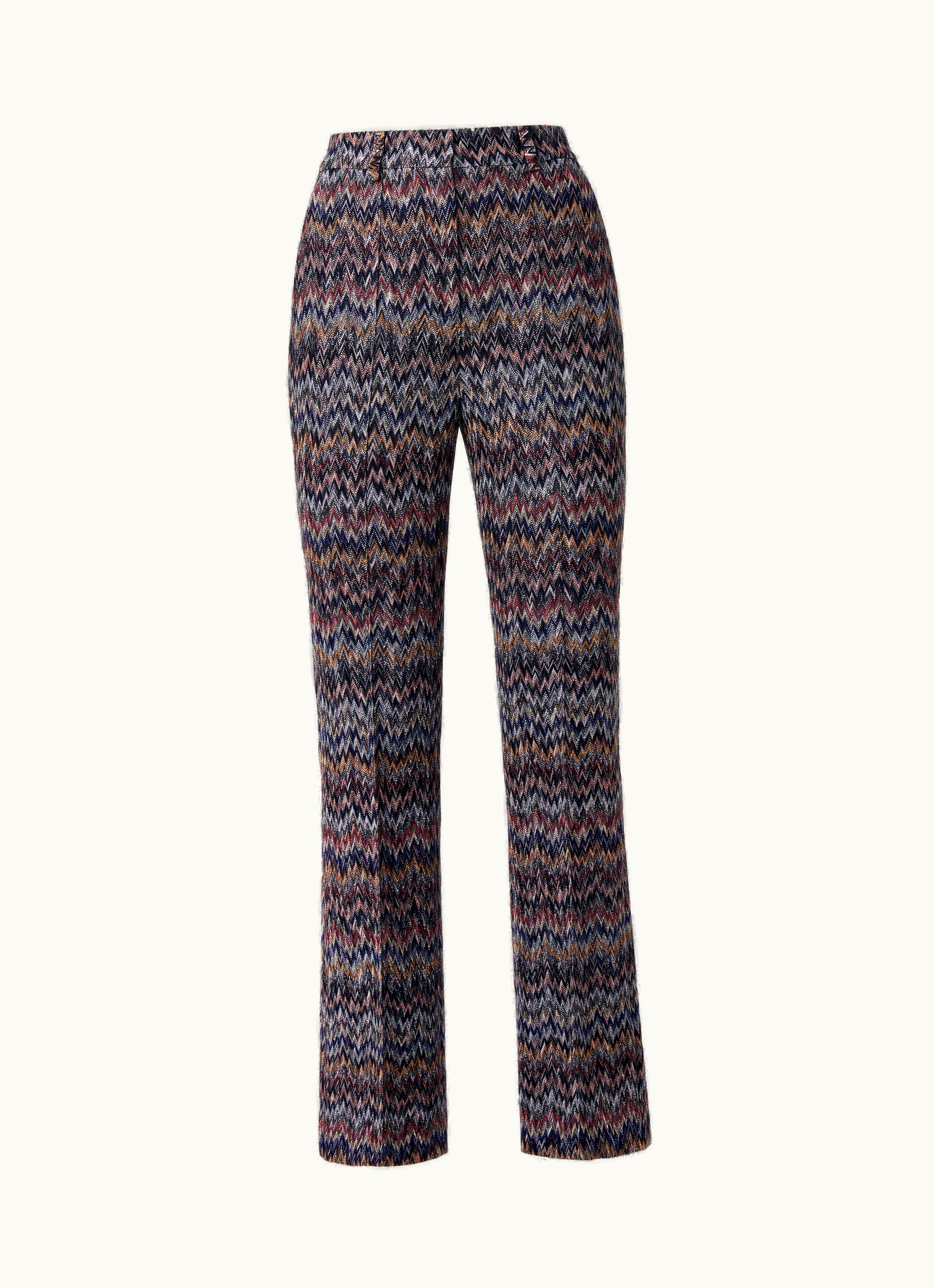 Missoni Missoni Cropped Trousers In Zigzag Lamé Viscose Blend Multicoloured