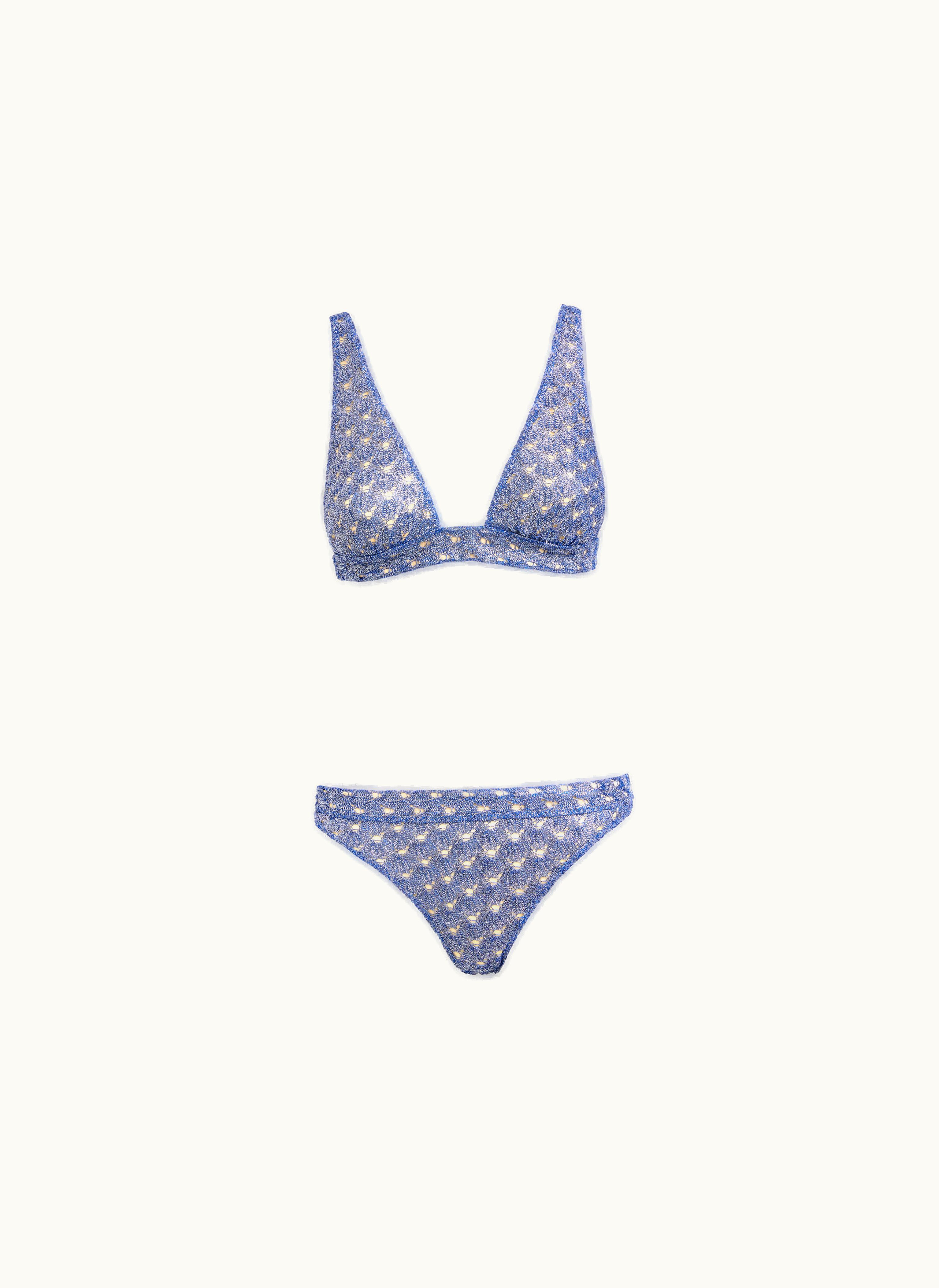 Missoni Missoni Bikini In lace-effect Viscose With Glossy Finish Blue