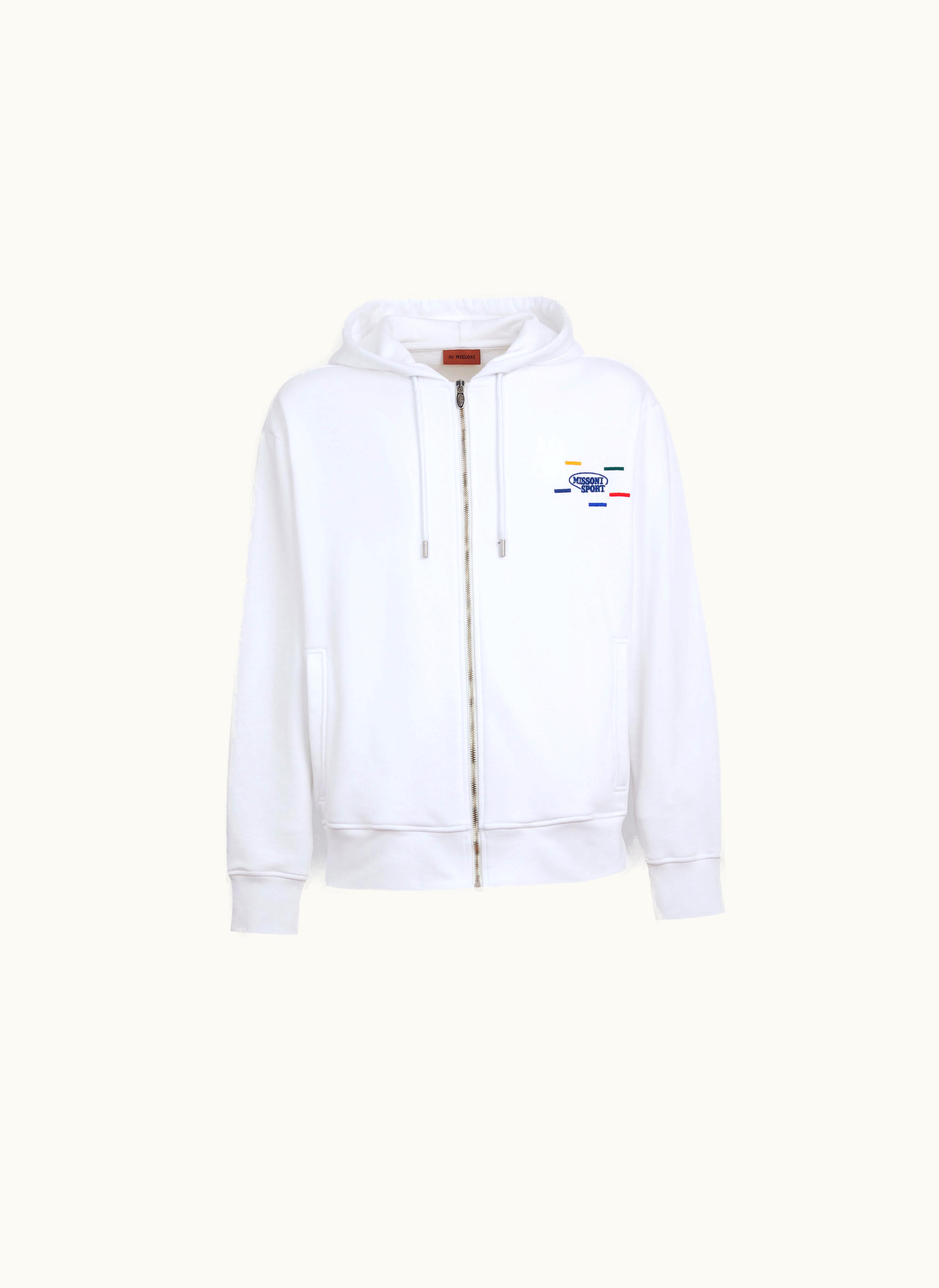 Missoni Missoni Cotton Sweatshirt With Hood And Zip Navy Blue