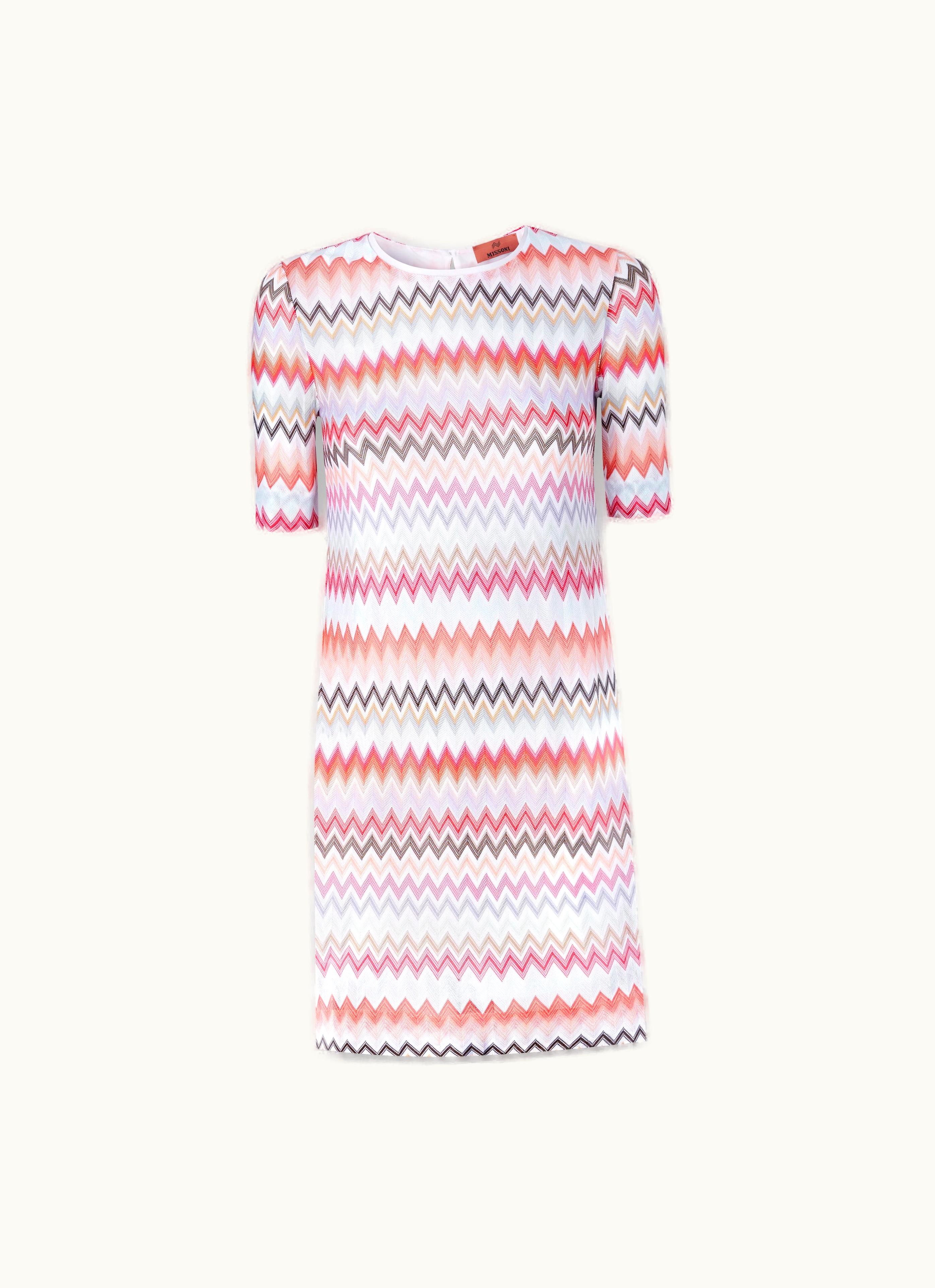Missoni Missoni Short-sleeved Dress In Zigzag Viscose And Cotton Multicoloured