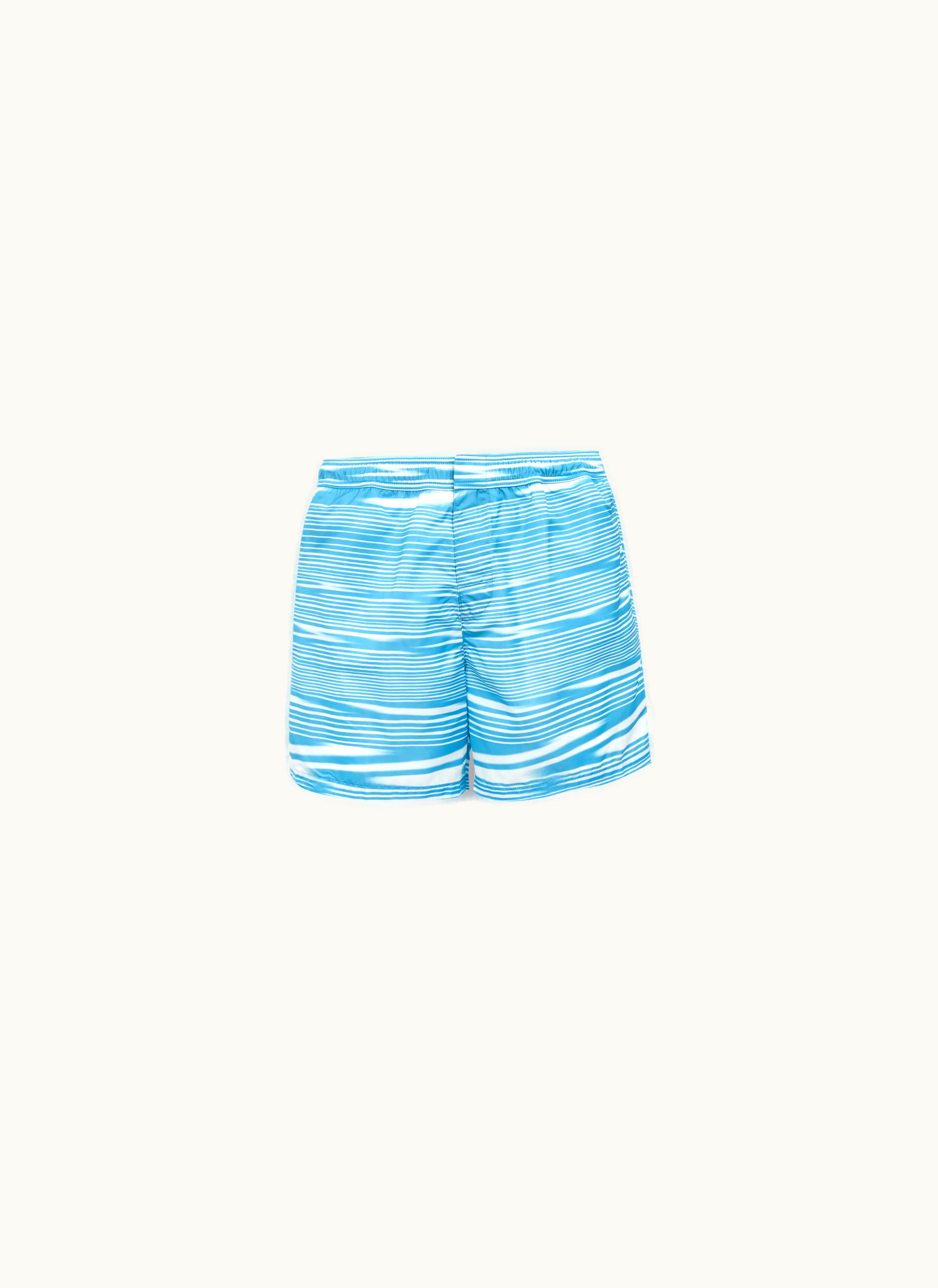 Missoni Missoni Nylon Blend Swimming Trunks With two-tone Slub Motif White & Light Blue