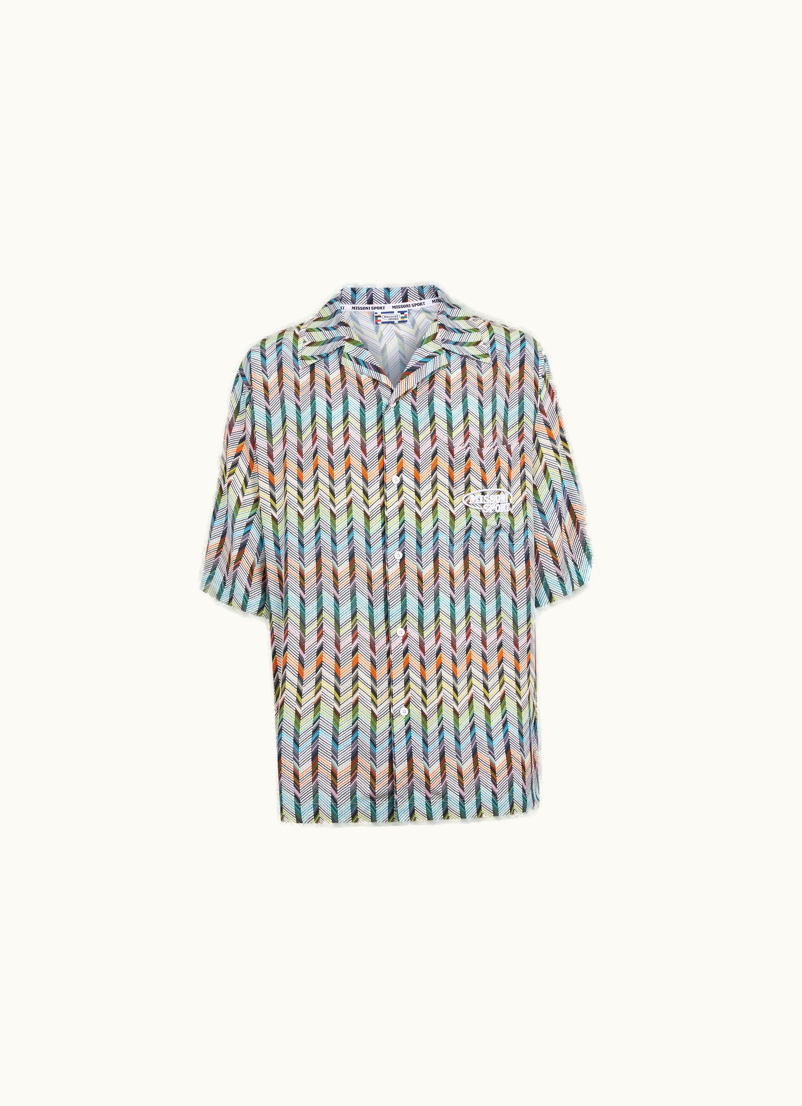 Missoni Missoni Bowling Shirt In Viscose With Logo Print Multicoloured