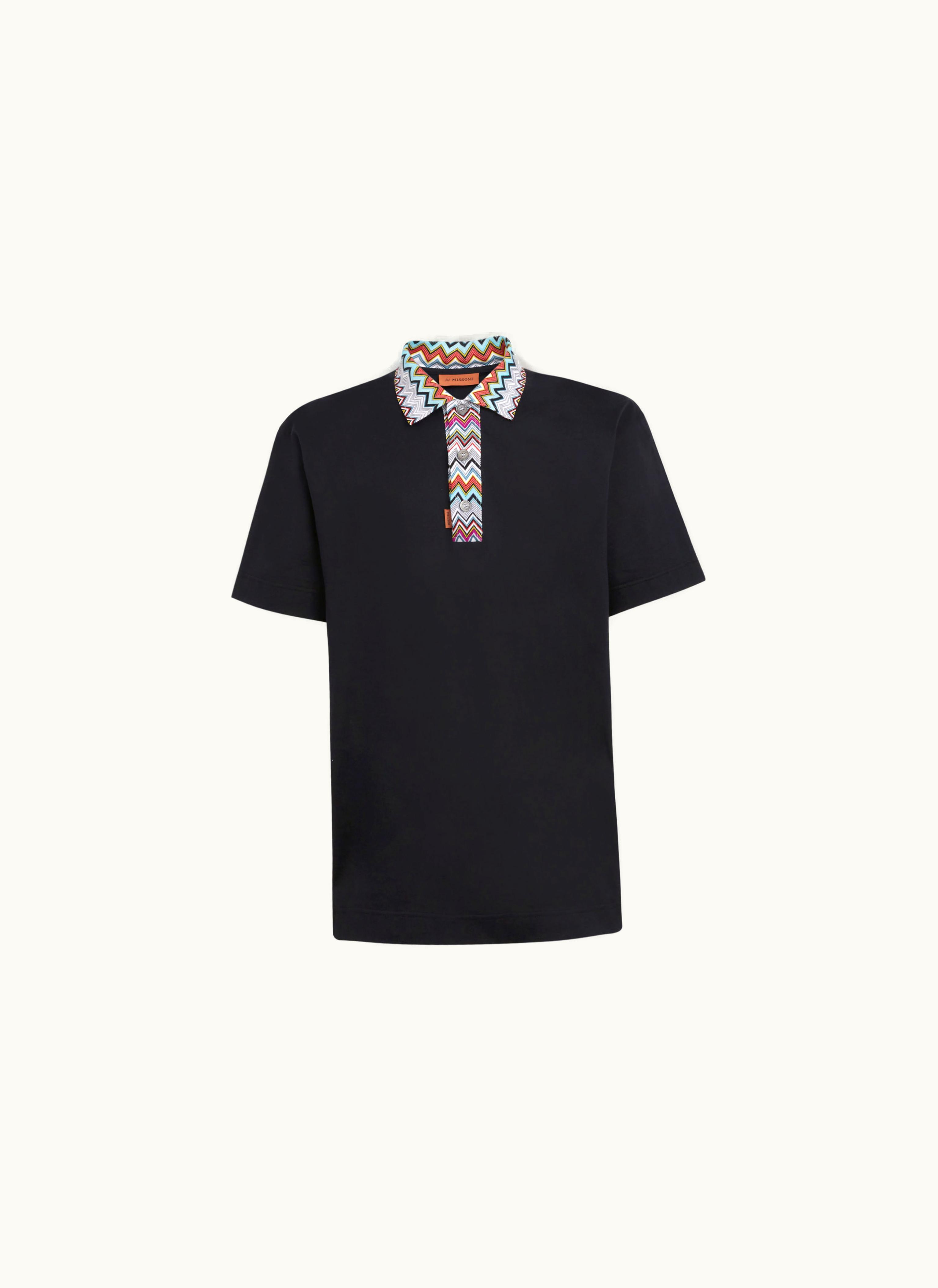 Missoni Missoni Cotton Polo Shirt With Dégradé Chevron Pattern White