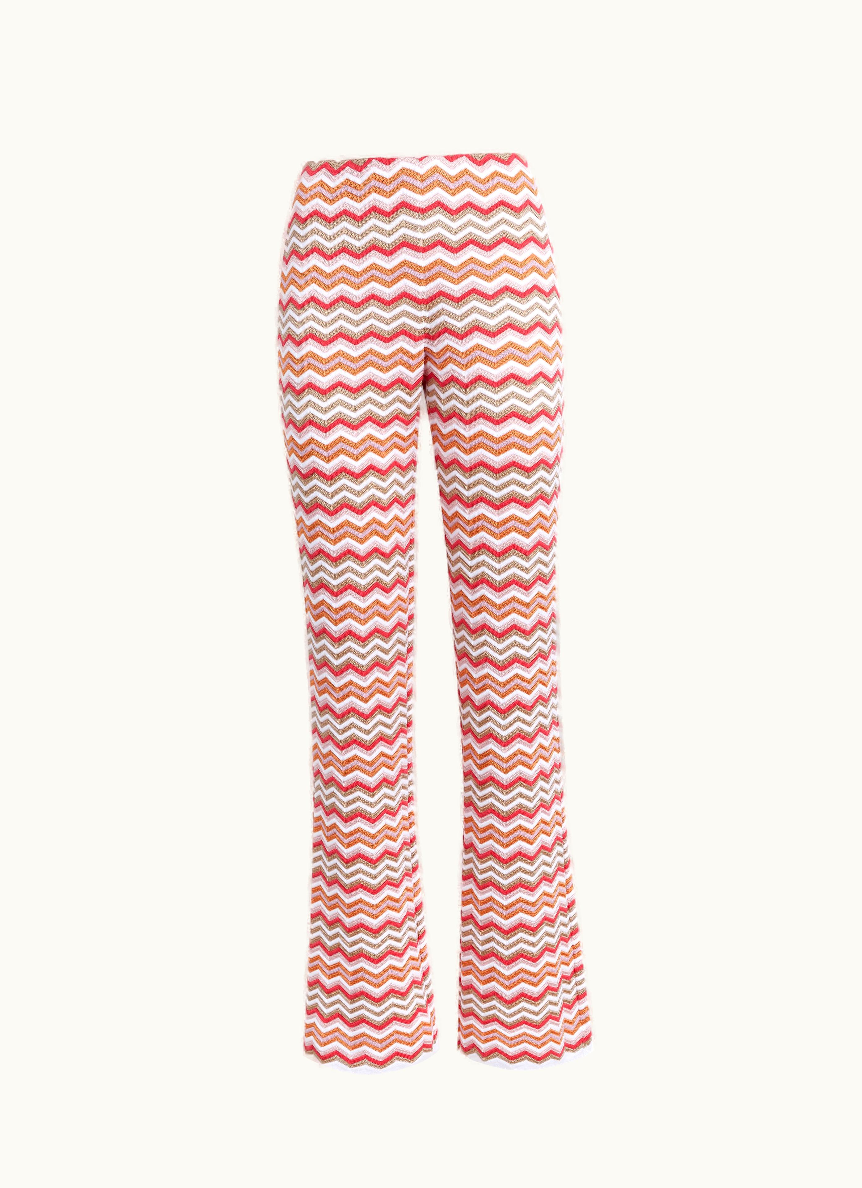 Missoni Missoni Trousers In Zigzag Viscose And Cotton Knit Multicoloured
