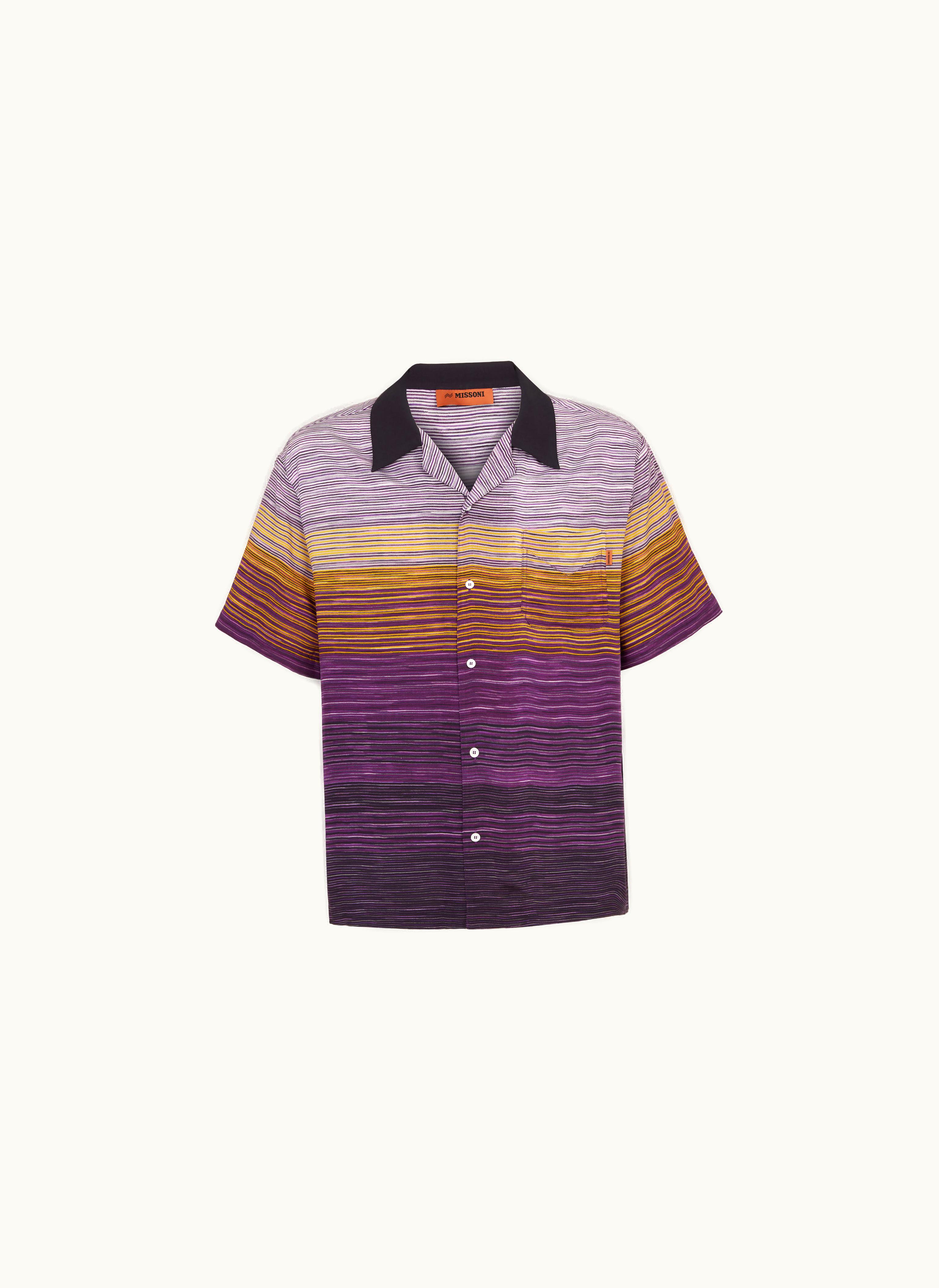 Missoni Missoni Short-sleeved Cotton Bowling Shirt Red, Purple & Light Blue