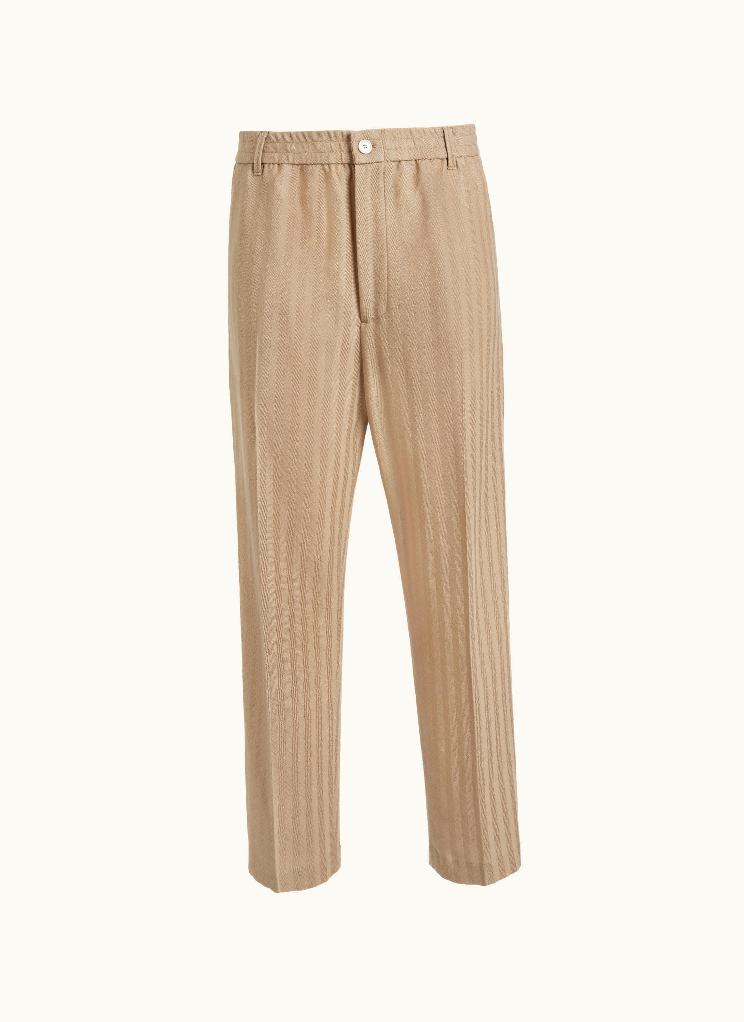 Missoni Missoni Viscose And Cotton Chevron Trousers With Ironed Crease White