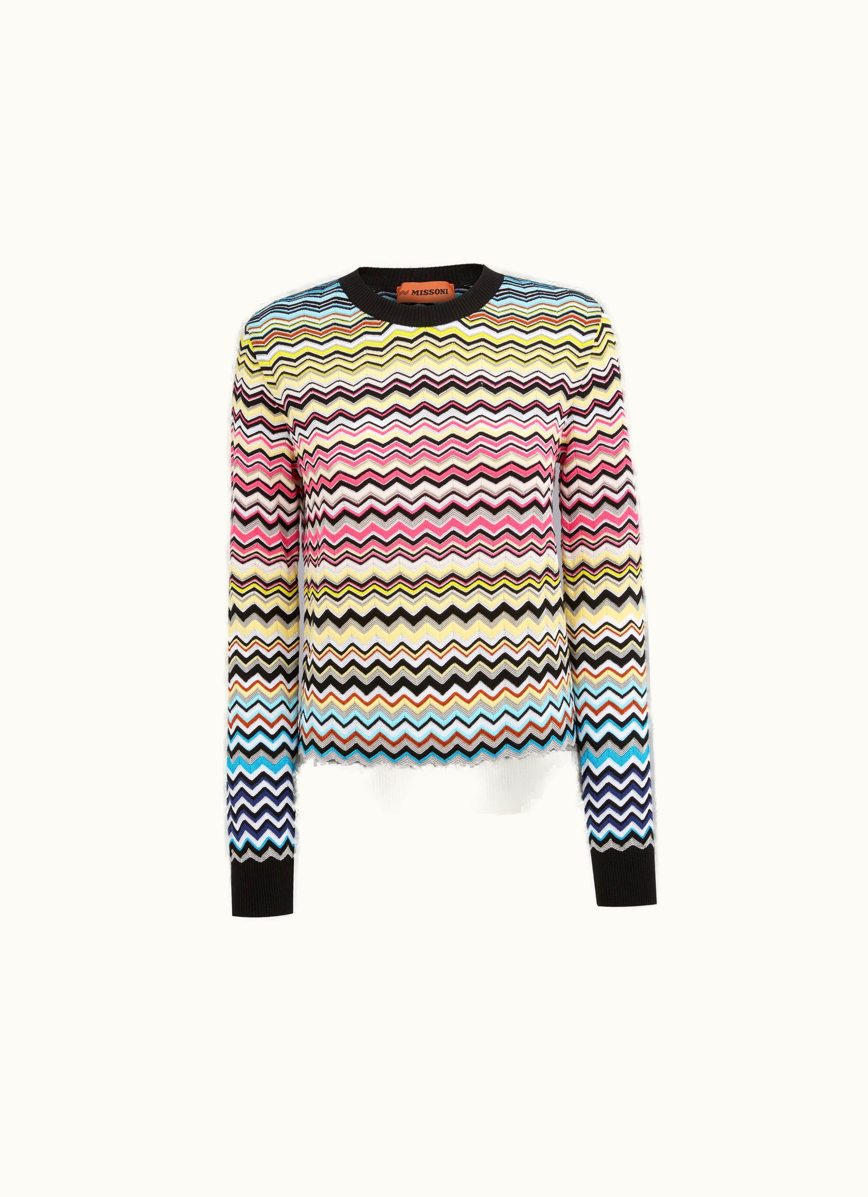 Missoni Missoni Cotton And Viscose Chevron crew-neck Jumper Multicoloured