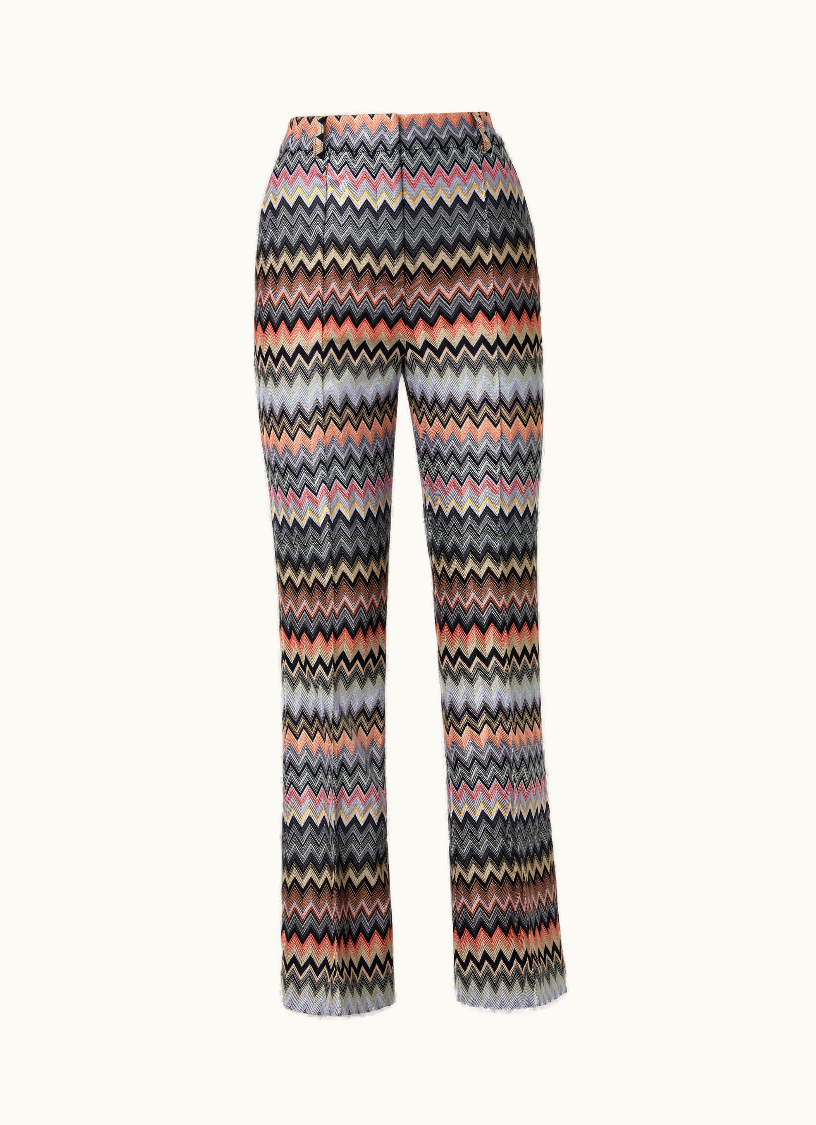 Missoni Missoni Cropped Trousers In Zigzag Viscose And Cotton Multicoloured