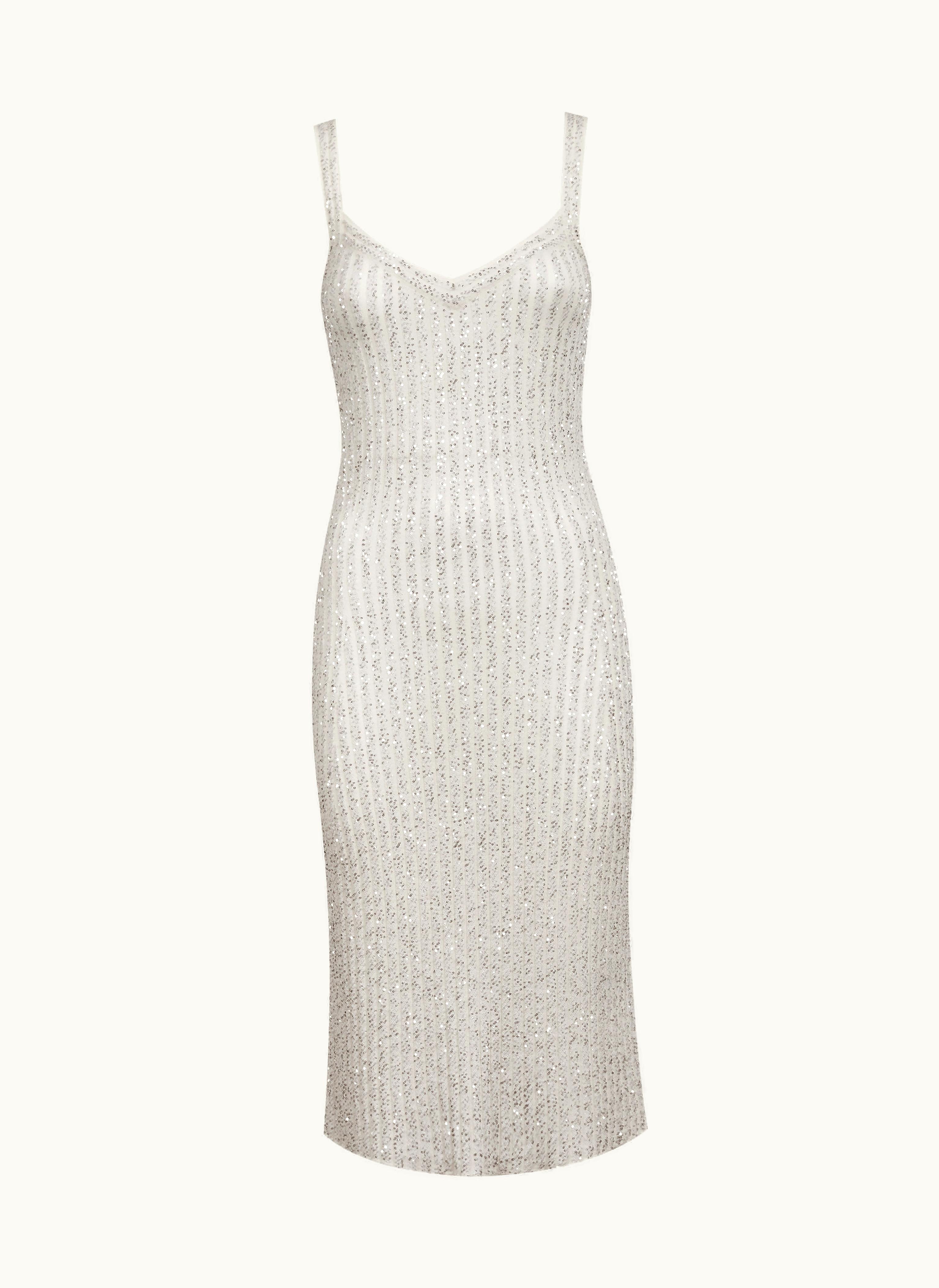 Missoni Missoni Ribbed Viscose Blend Dress With Sequins White