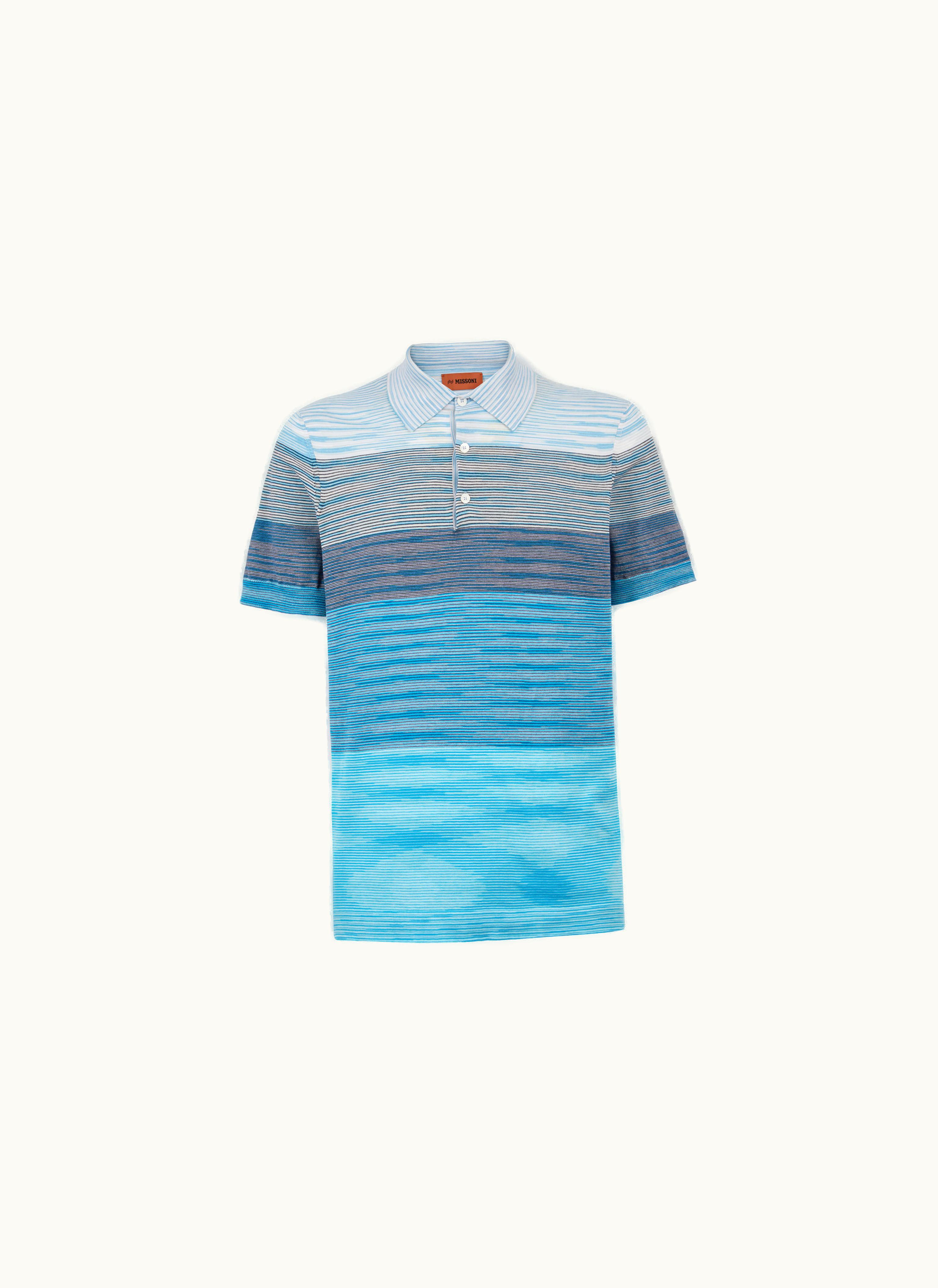 Missoni Missoni Dégradé Striped Cotton short-sleeved Polo Shirt Red & Purple