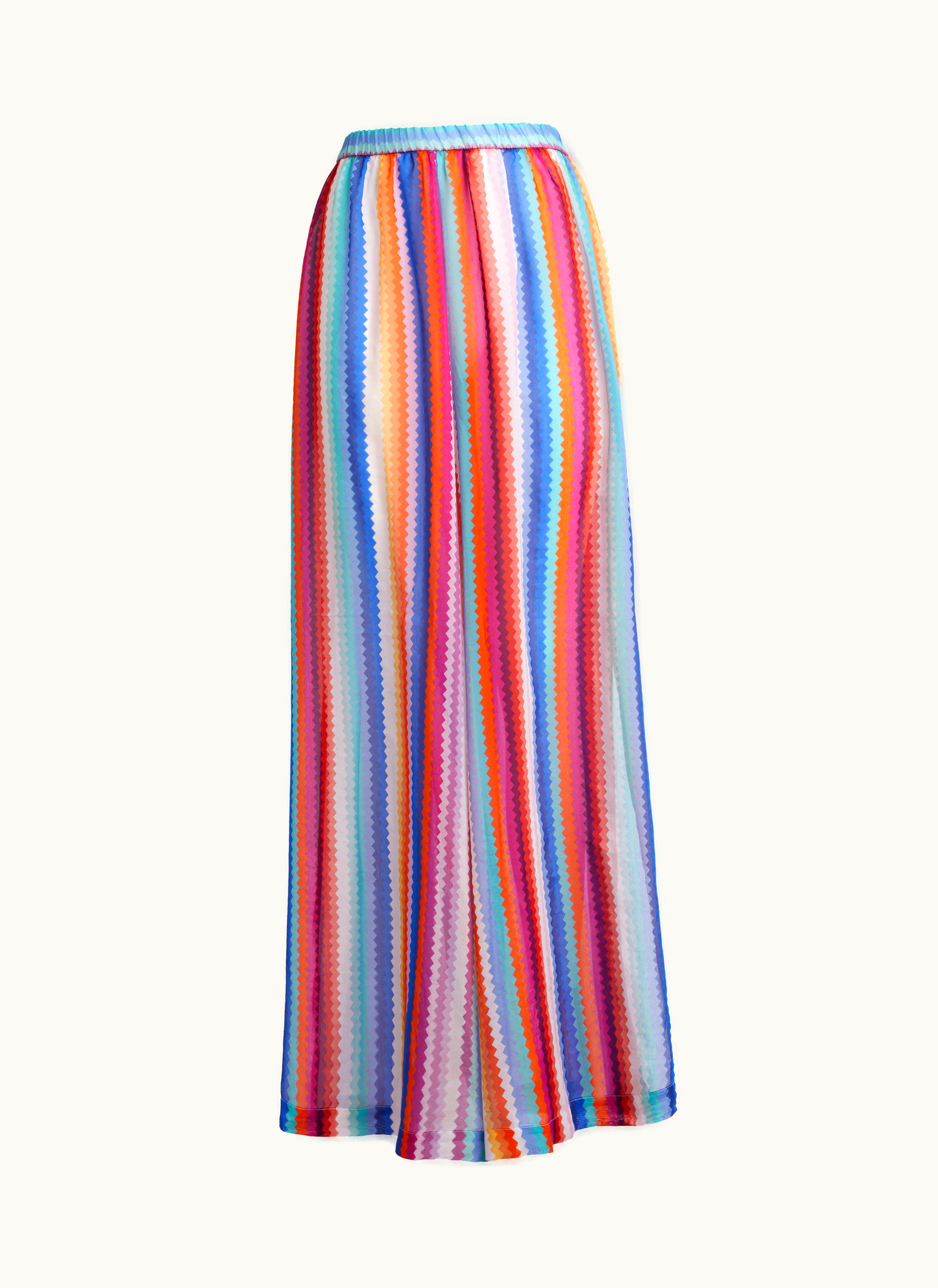 Missoni Missoni Cover Up Trousers In Zigzag Cotton And Silk Multicoloured
