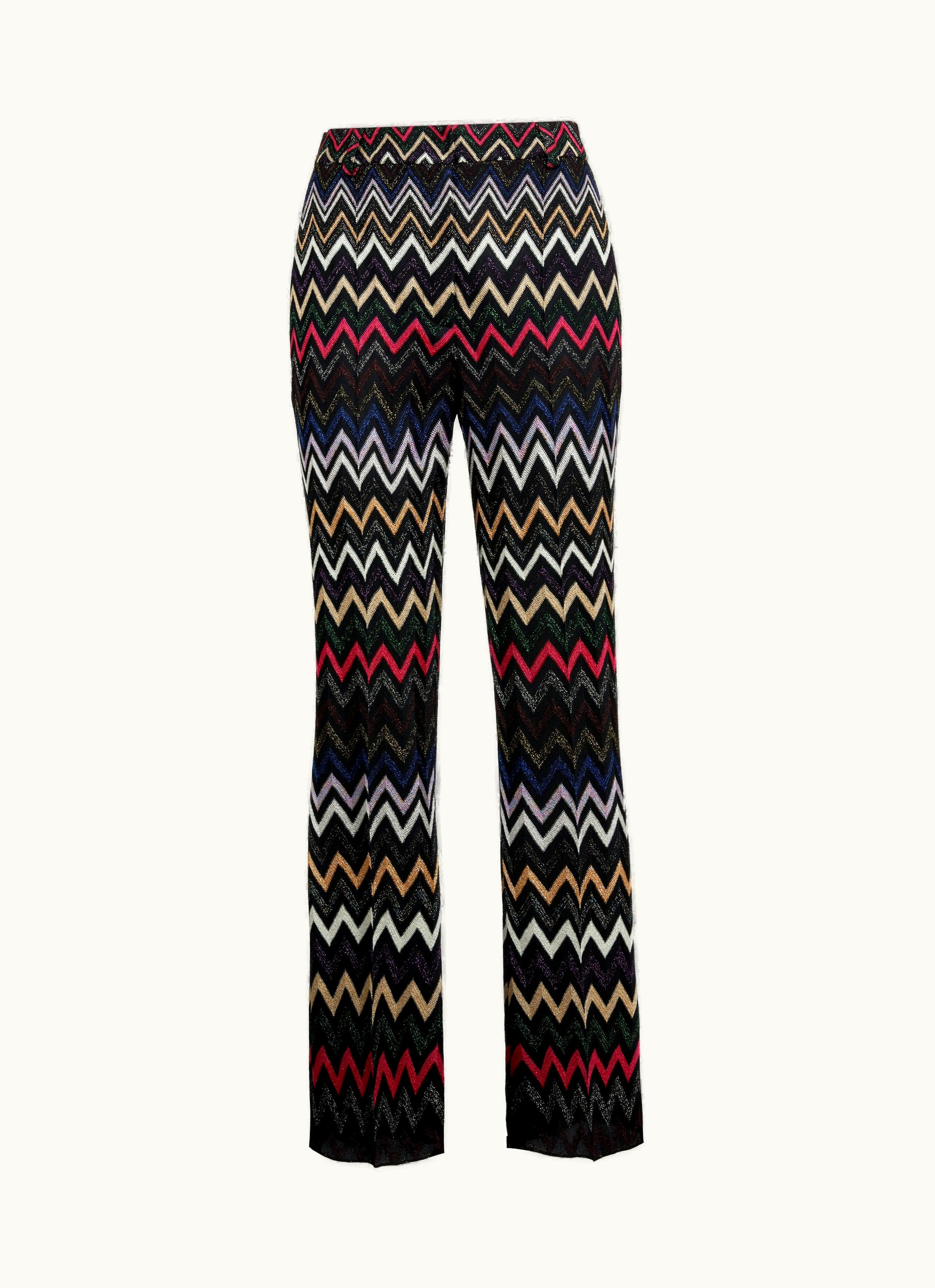 Missoni Missoni Viscose Trousers With Zigzag Pattern And Lurex Multicoloured