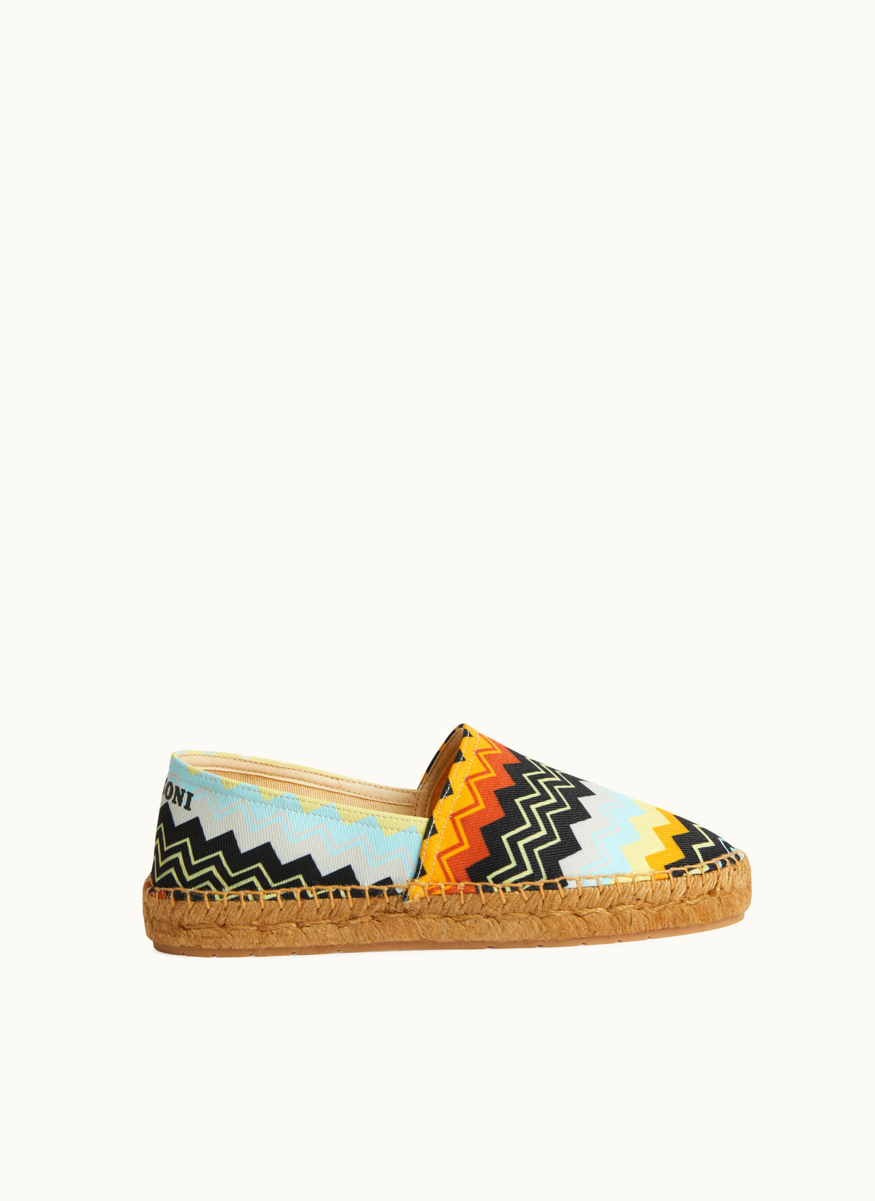 Missoni Missoni Printed Canvas Flat Espadrilles With Logo Inscription Multicoloured Multicoloured