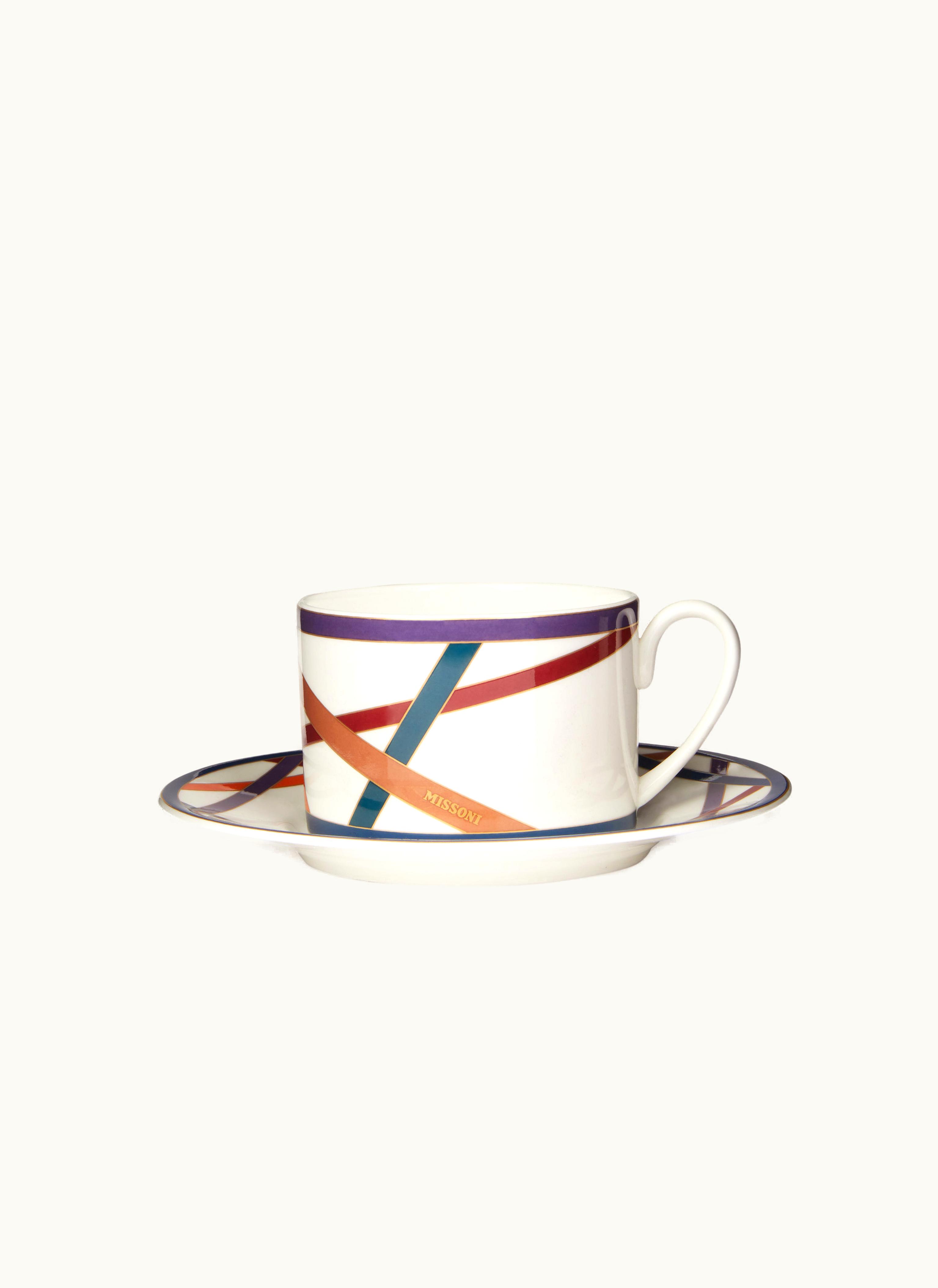 Missoni Missoni Nastri Set Of 2 Tea Cups & Saucers Multicoloured