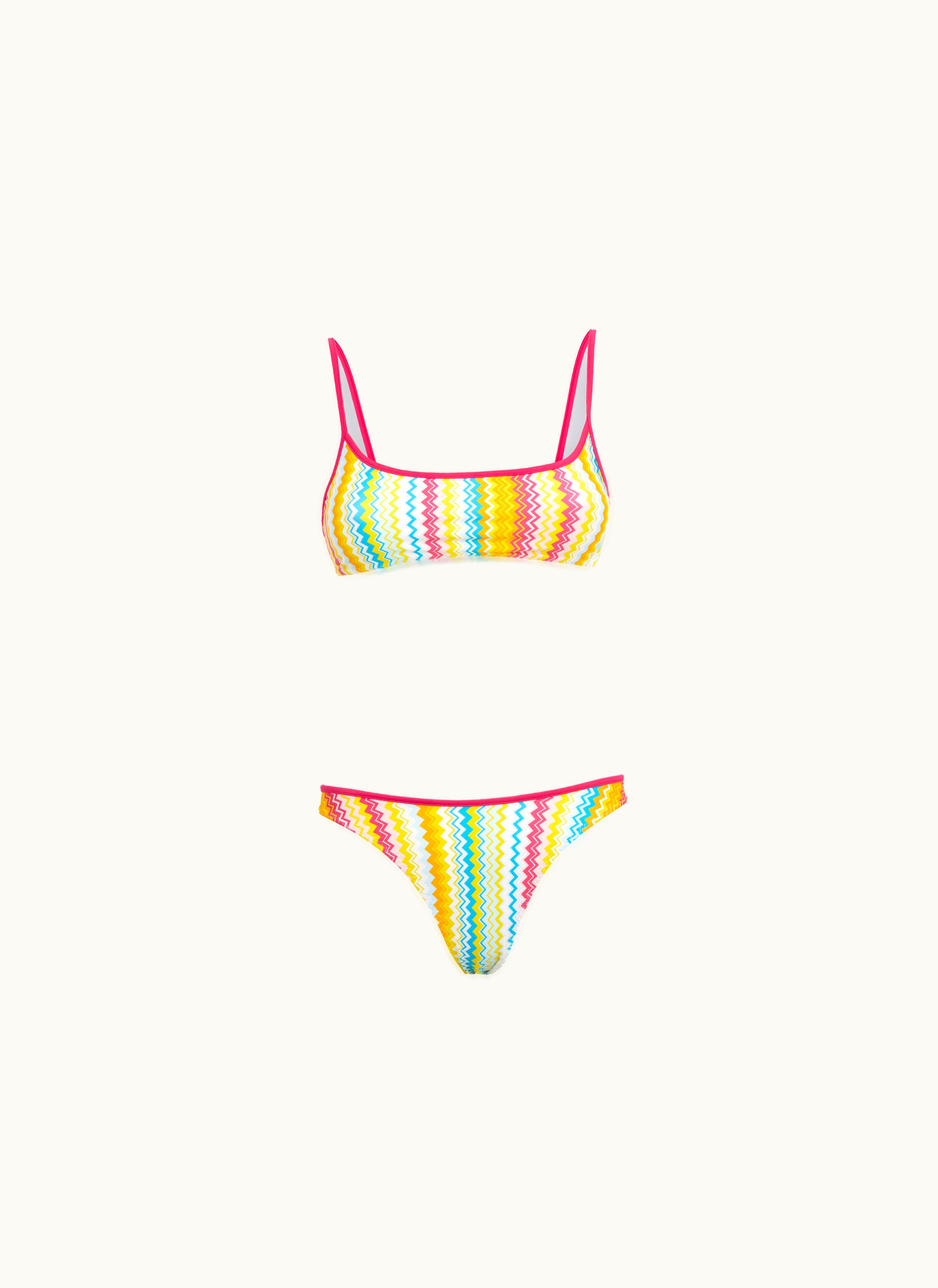 Missoni Missoni Nylon Blend Bikini With Zigzag Print Multicoloured