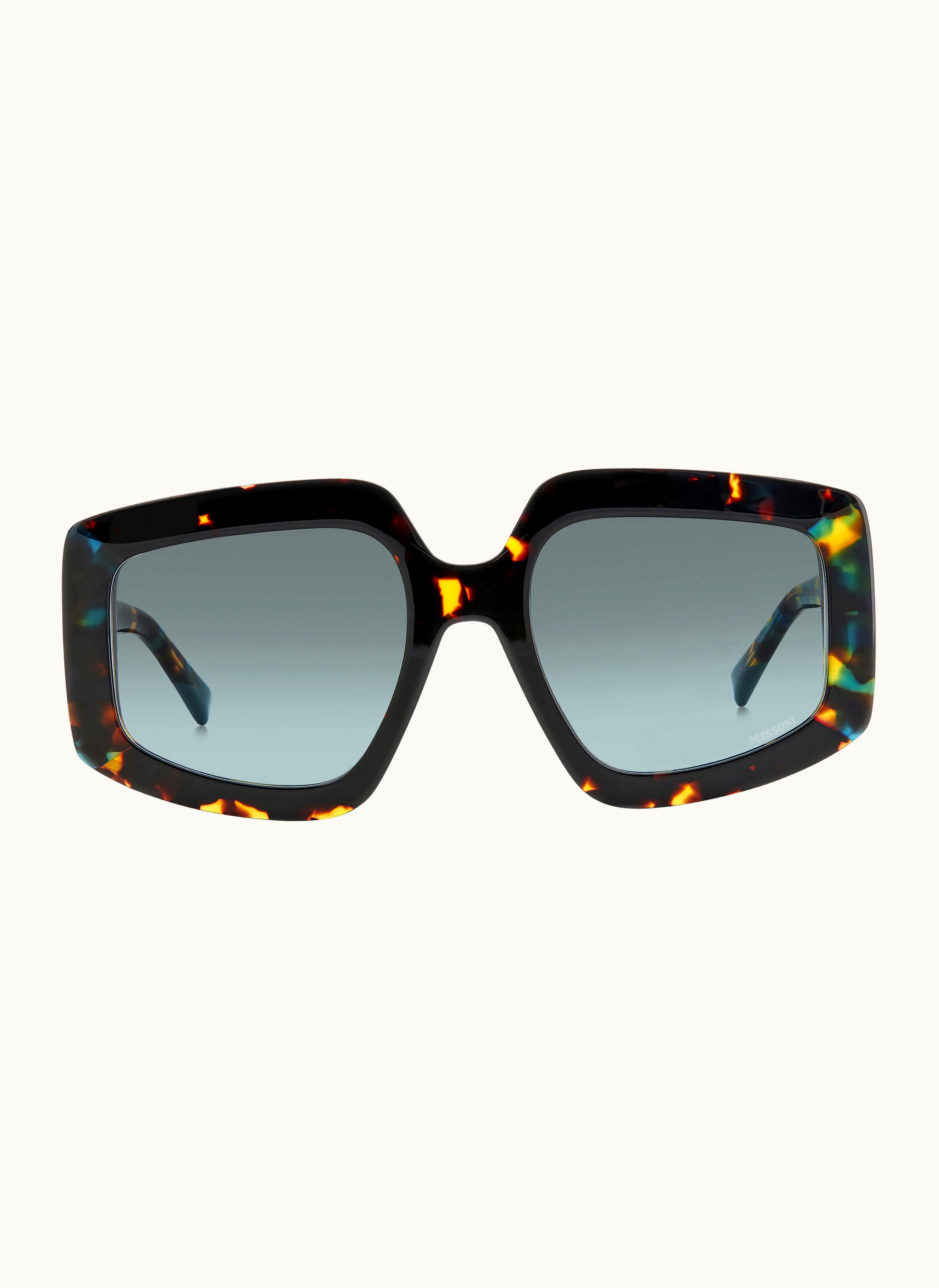 Missoni Missoni Squared Sunglasses With Triangle Shaped Metal Trim Multicoloured