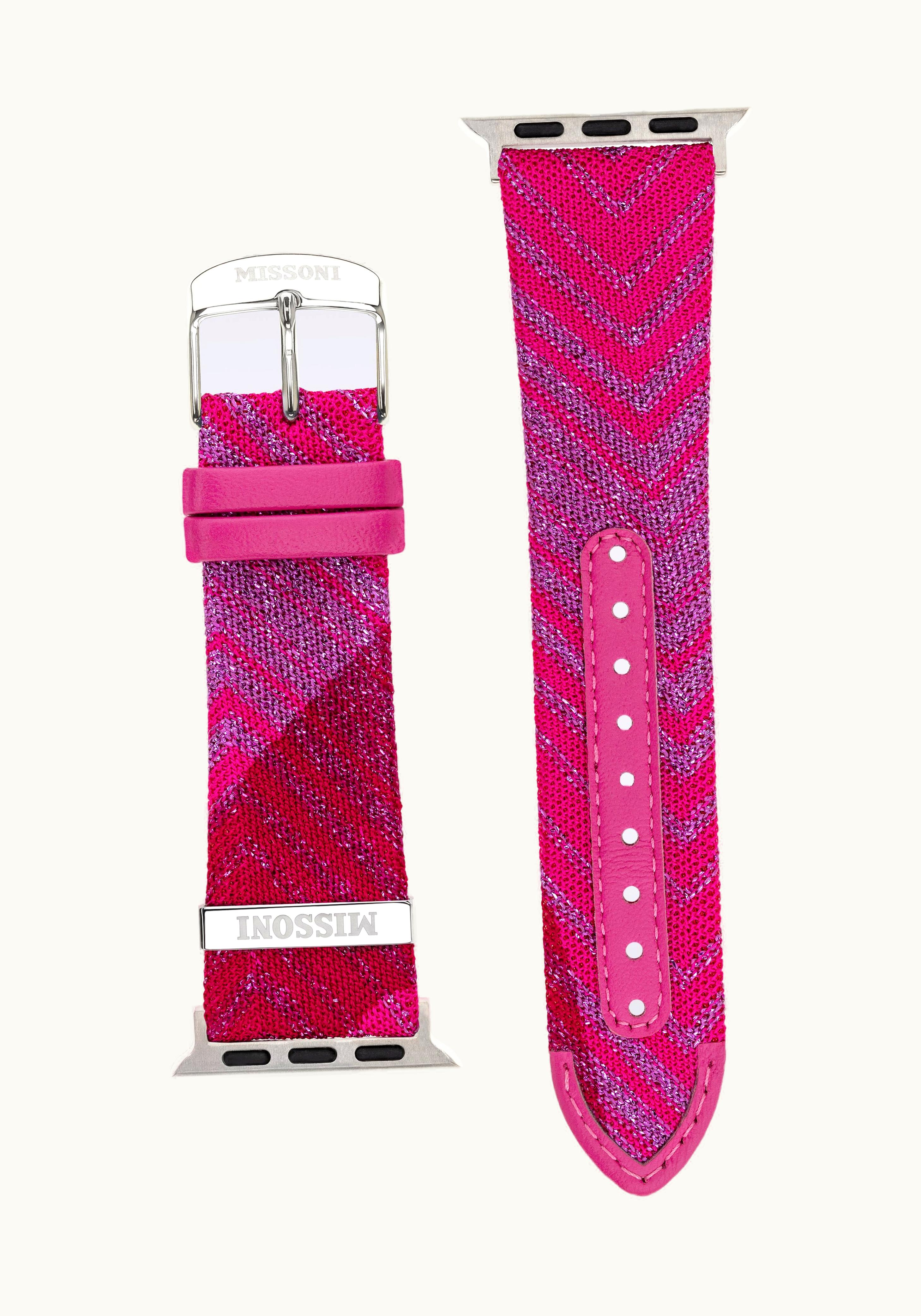 Missoni Missoni Fabric 22 MM Apple Watch Compatible Strap Pink