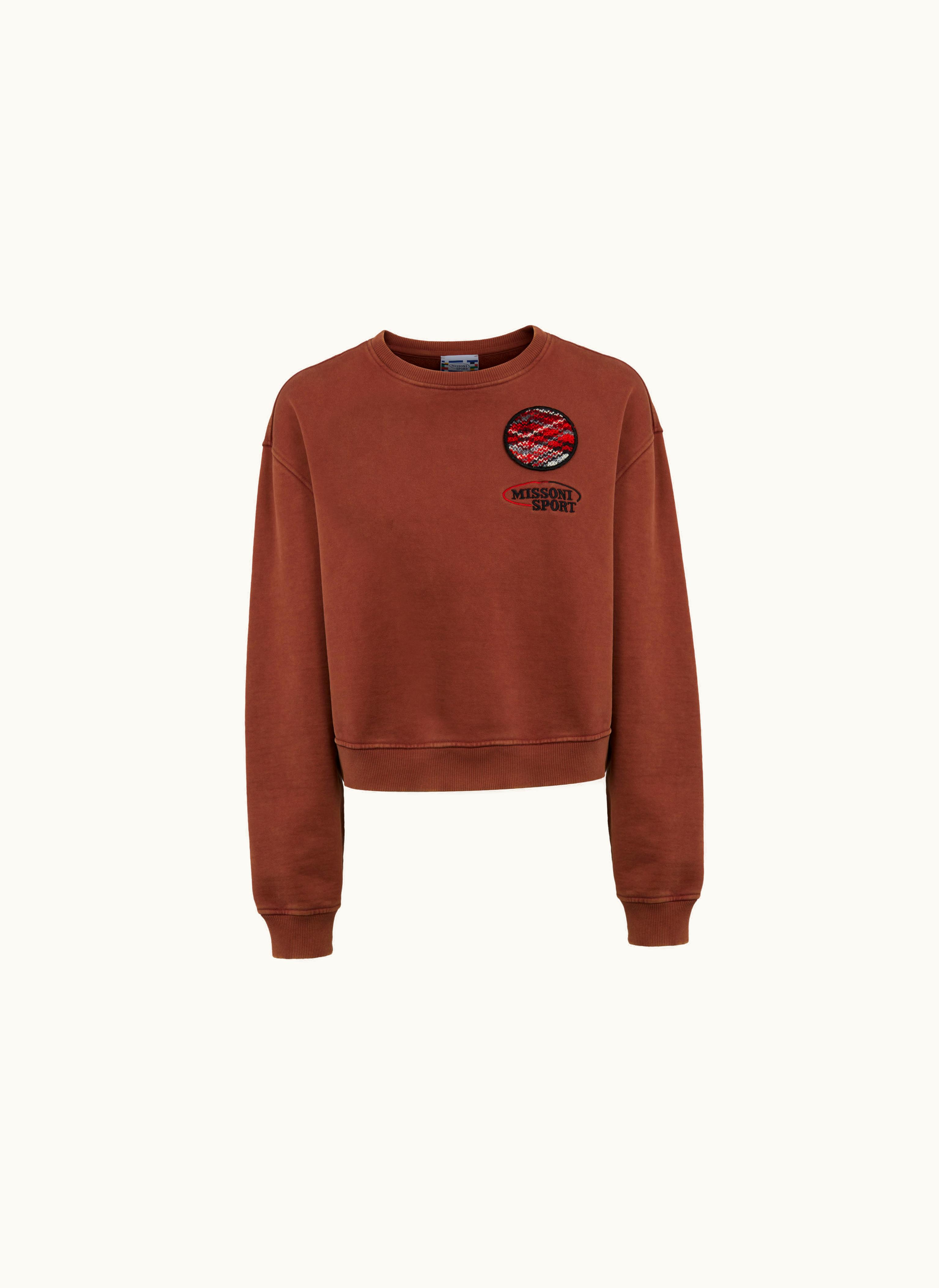 Missoni Missoni Cotton crew-neck Sweatshirt With Knitted Insert And Logo Rust