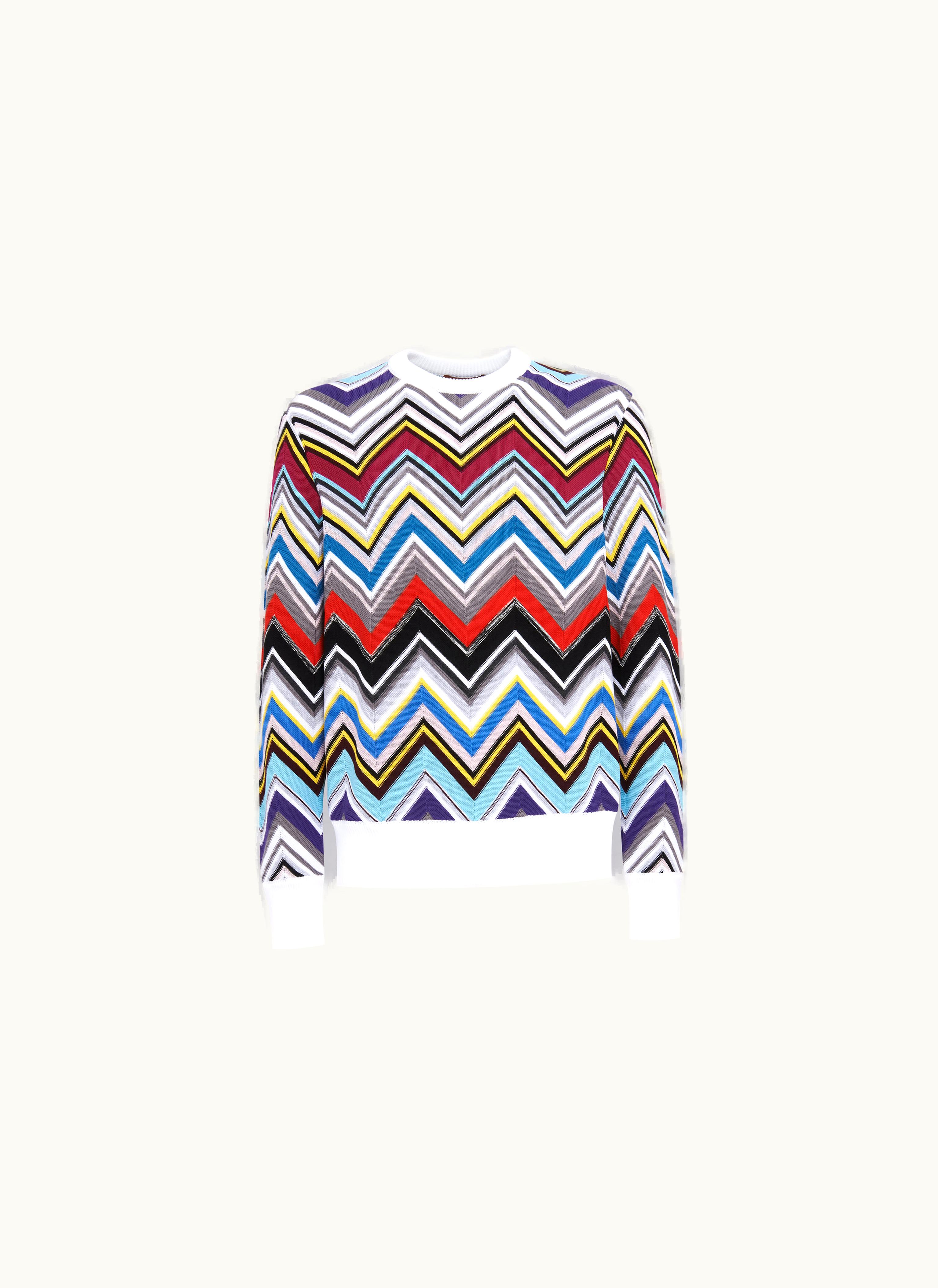 Missoni Missoni Wool And Viscose Blend crew-neck Pullover With Plain Trim Multicoloured