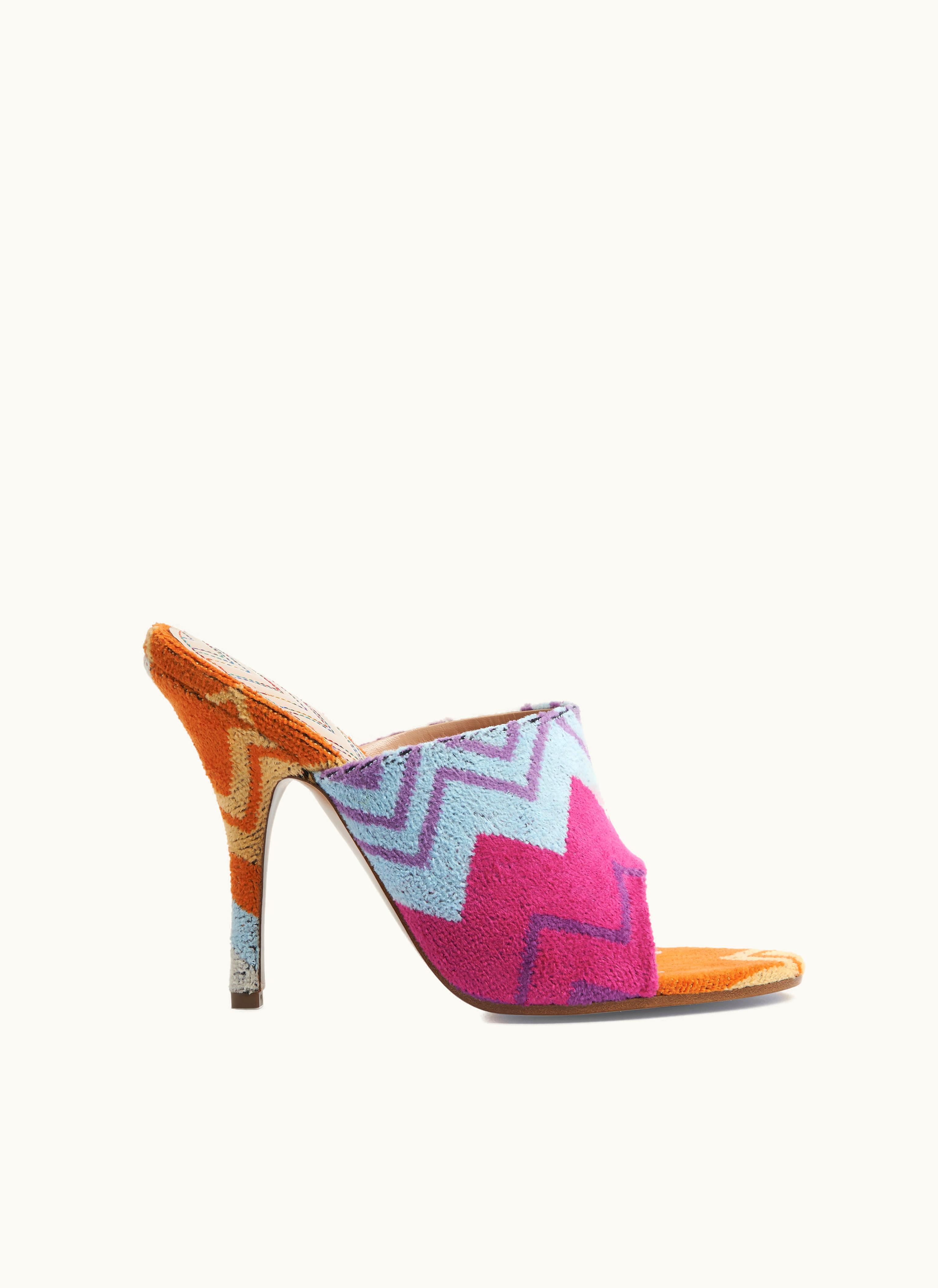 Missoni Missoni Multicoloured Zigzag Heeled Mule Sandals With Terry Upper Multicoloured