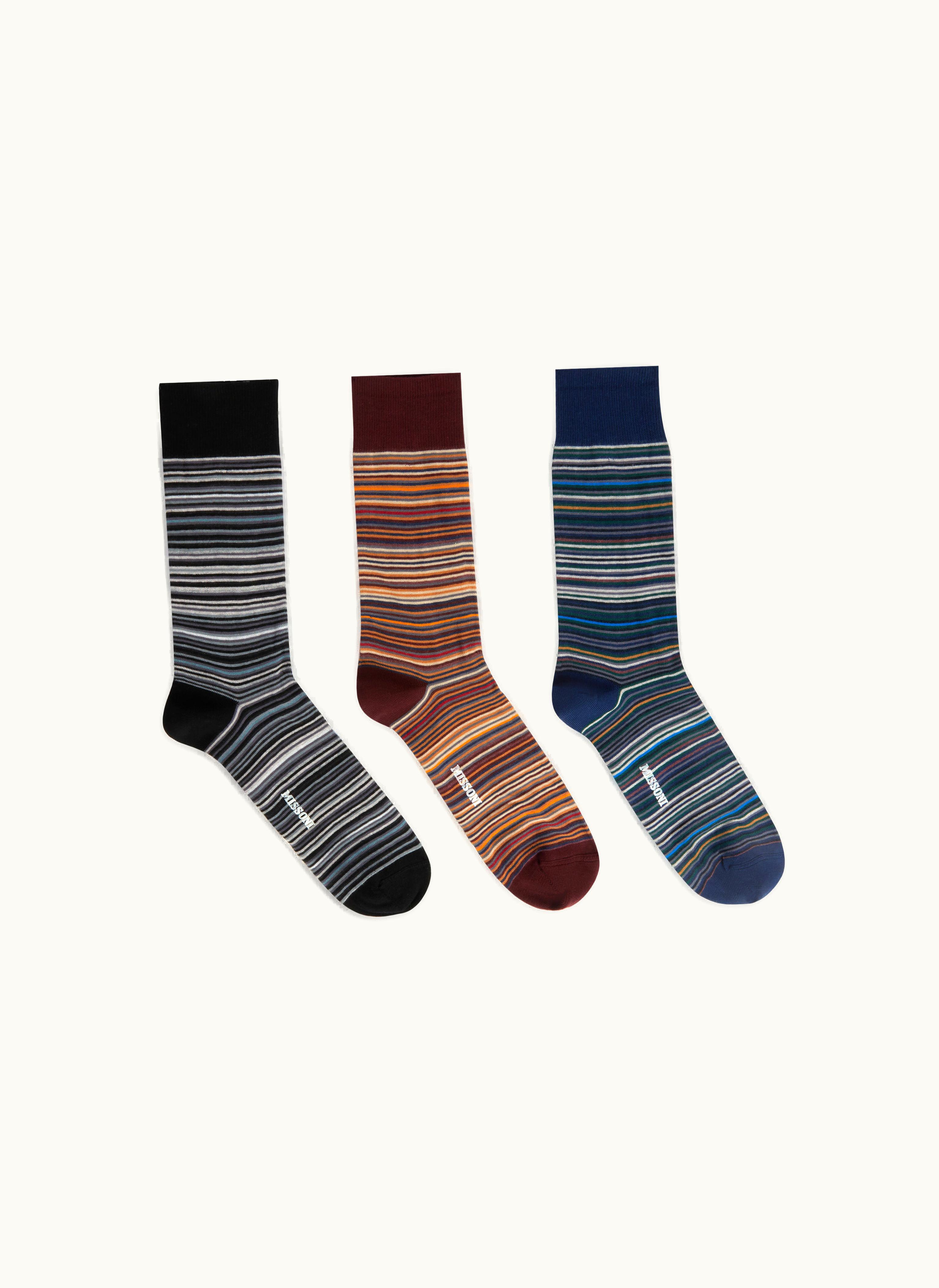 Missoni Missoni Set Of Three Cotton Blend Socks Multicoloured