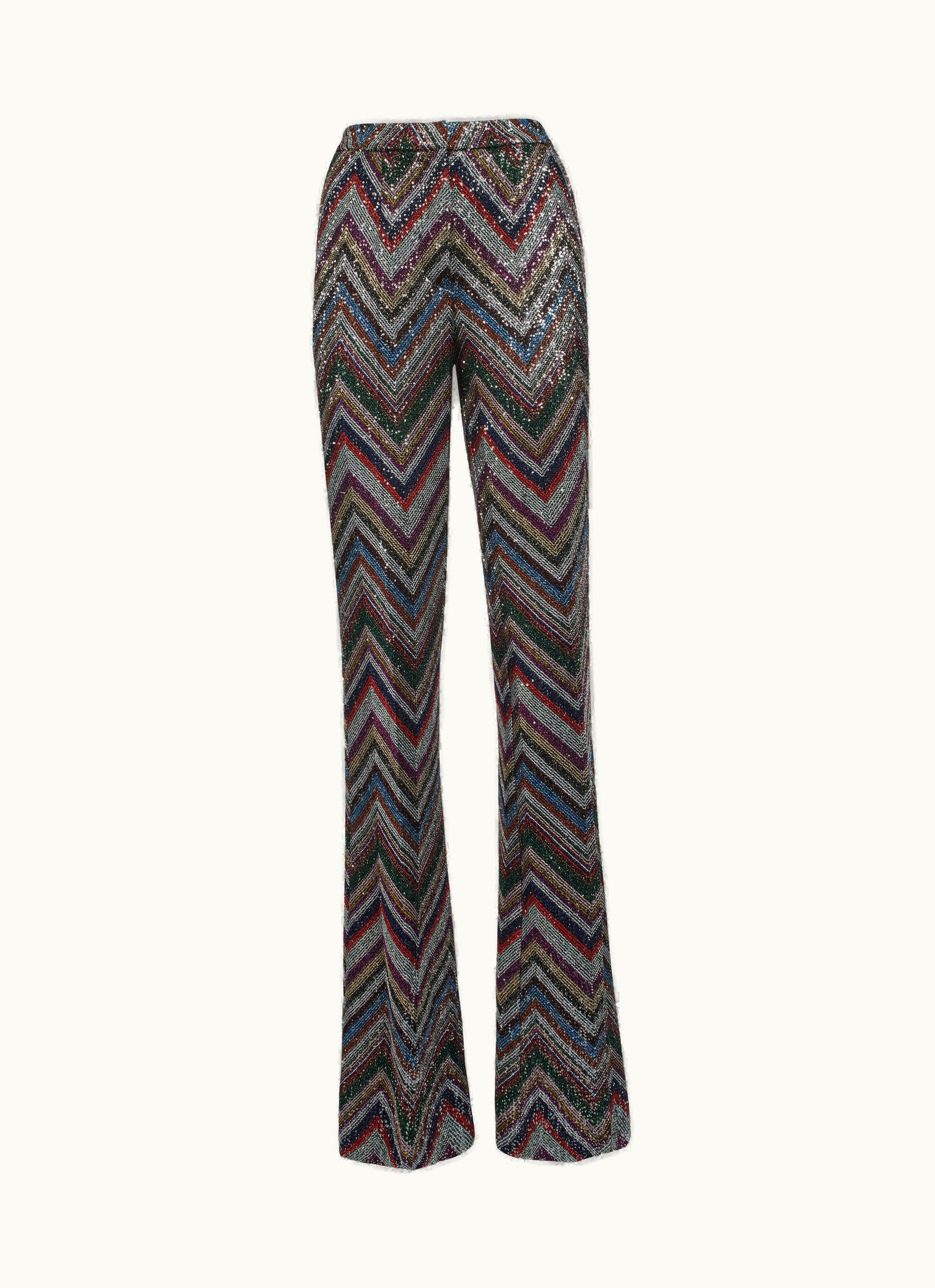 Missoni Missoni Zigzag Viscose Blend Trousers With Sequins Multicoloured