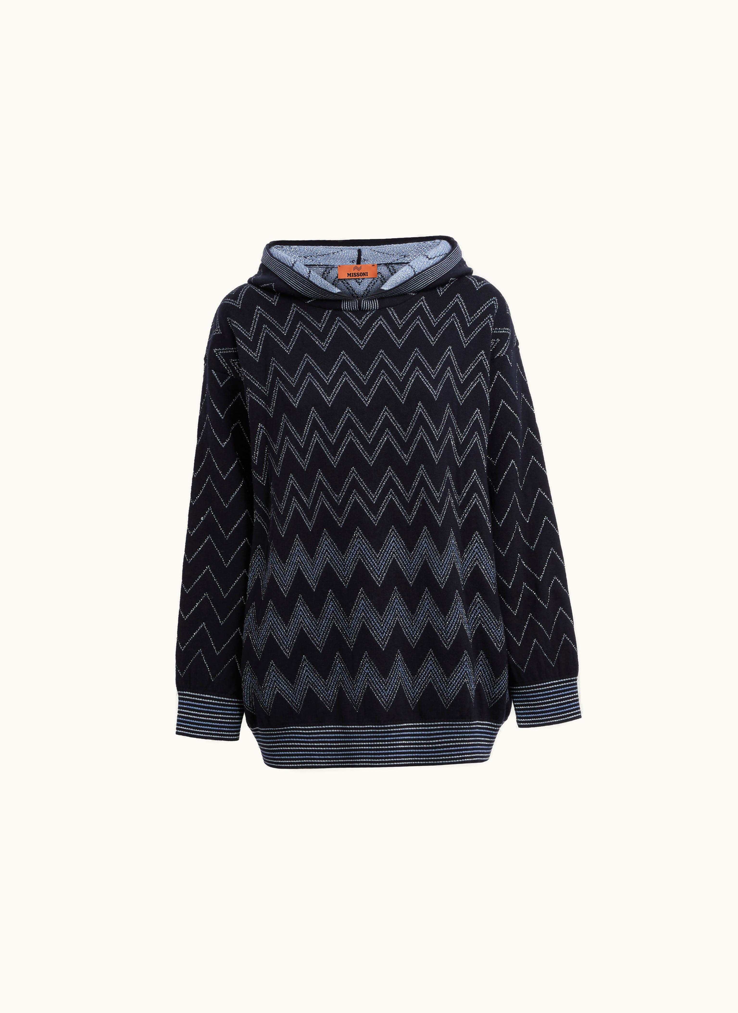 Missoni Missoni Zigzag Wool Blend Pullover With Lurex Blue