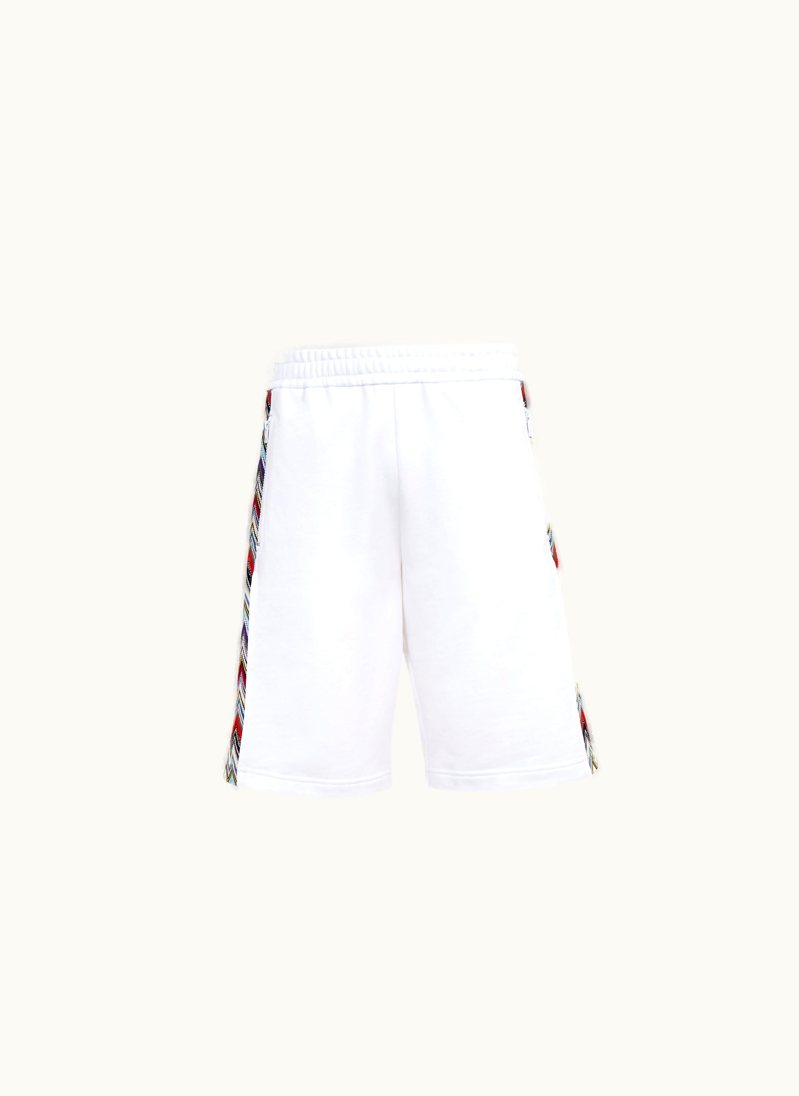 Missoni Missoni Cotton Fleece Bermuda Shorts With Knitted Insert White