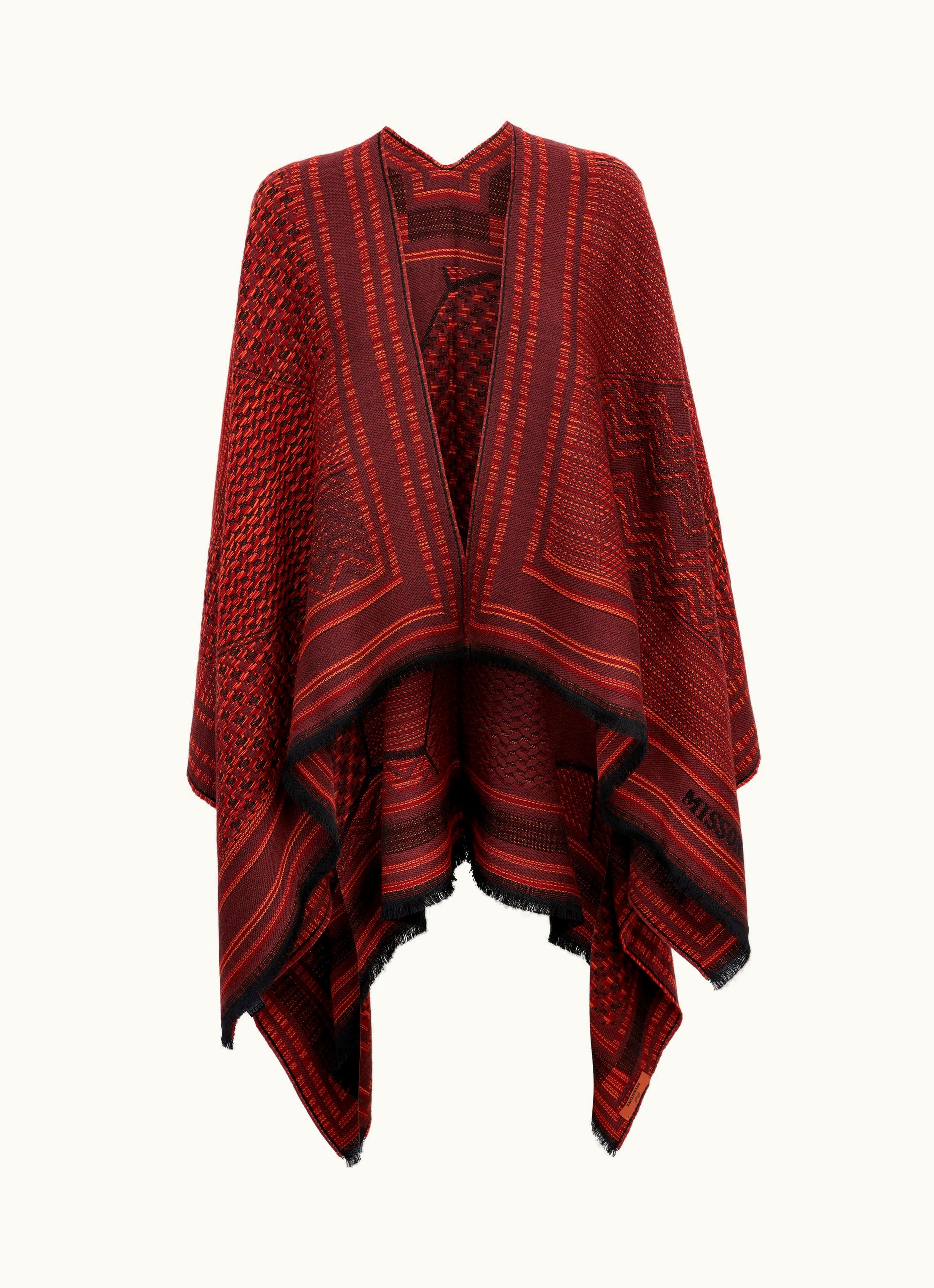 Missoni Missoni Wool Knit Cape With multi-worked And Frayed Edges Multicoloured Multicoloured