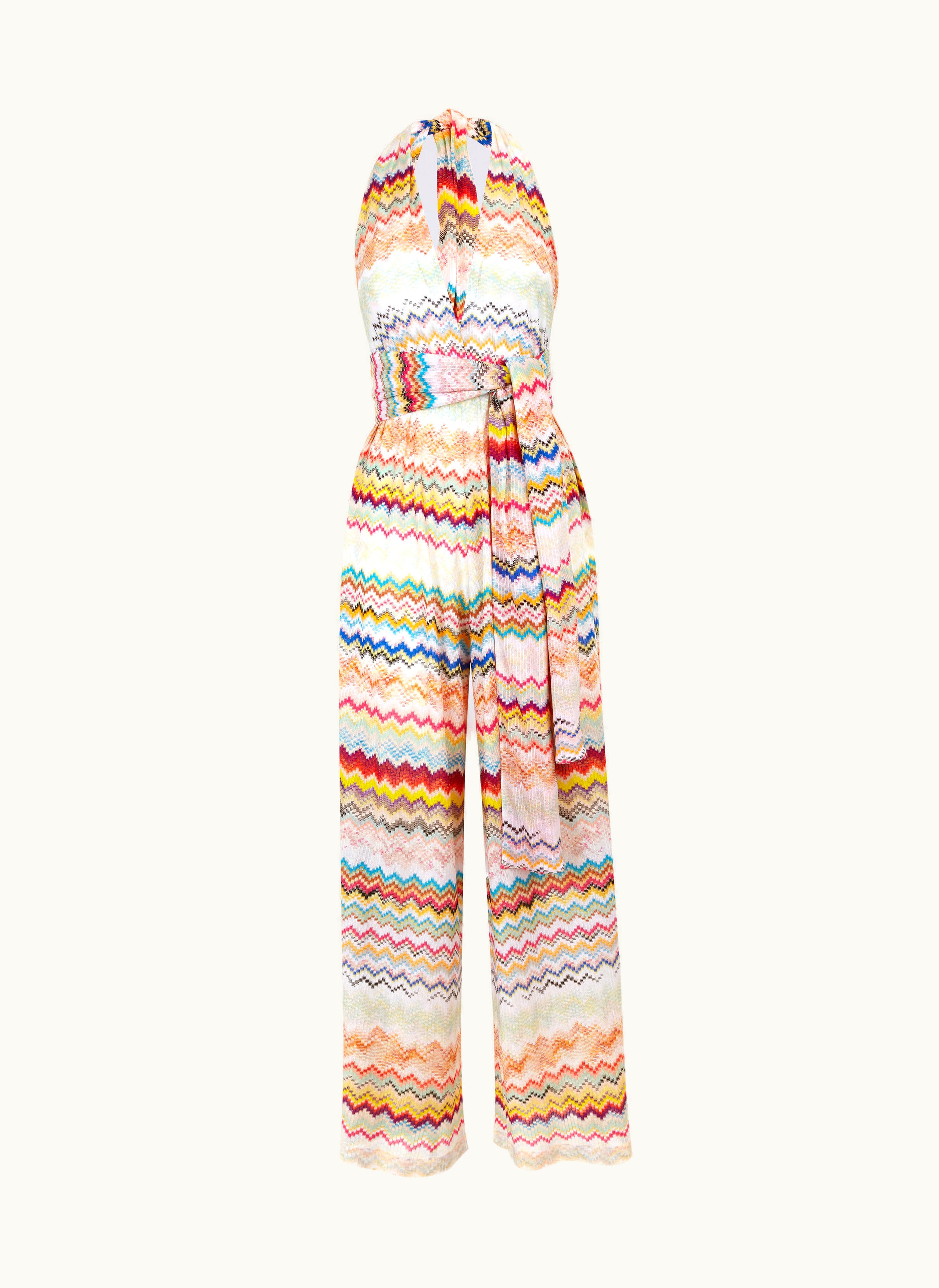 Missoni Missoni Long Multicoloured 3D Effect Viscose Knit Jumpsuit Multicoloured