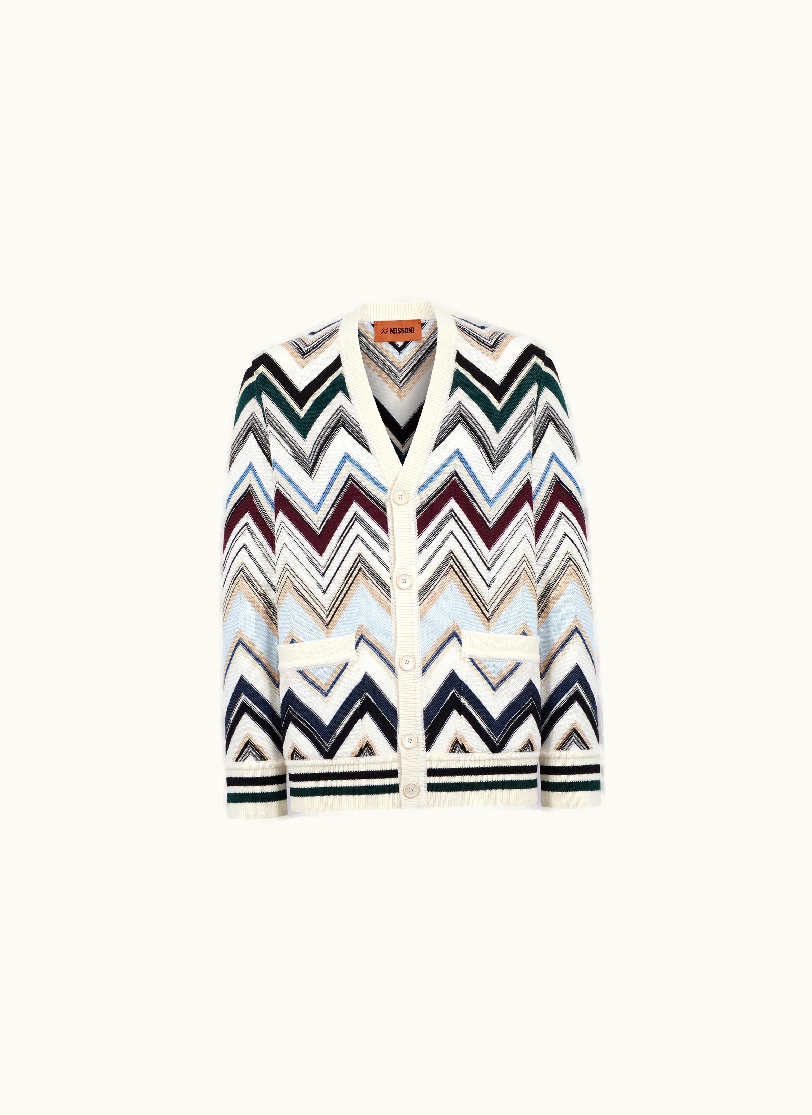 Missoni Missoni Zigzag Wool And Cotton Knit Cardigan Multicoloured
