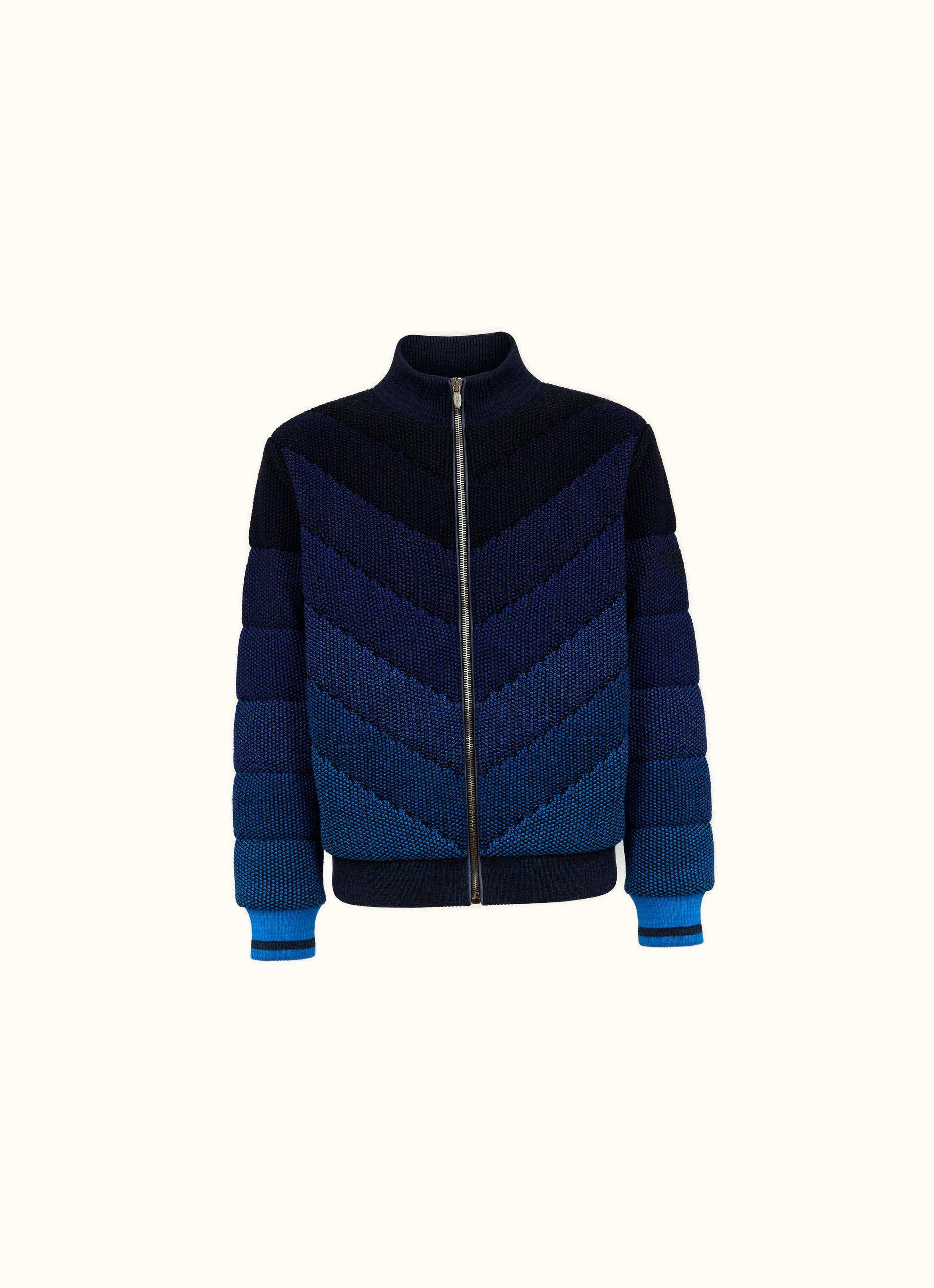 Missoni Missoni Dégradé Padded Cotton Blend Bomber Jacket Black & Blue