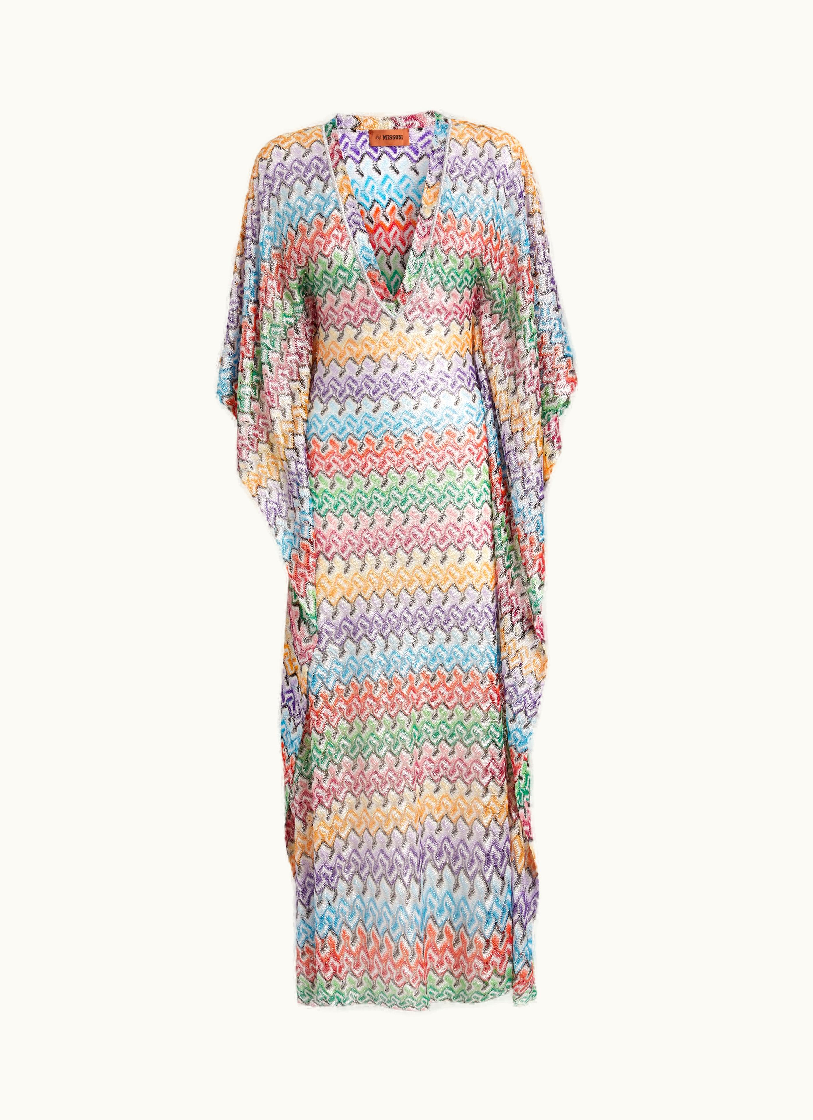 Missoni Missoni Long Viscose Knit Kaftan Cover Up Multicoloured