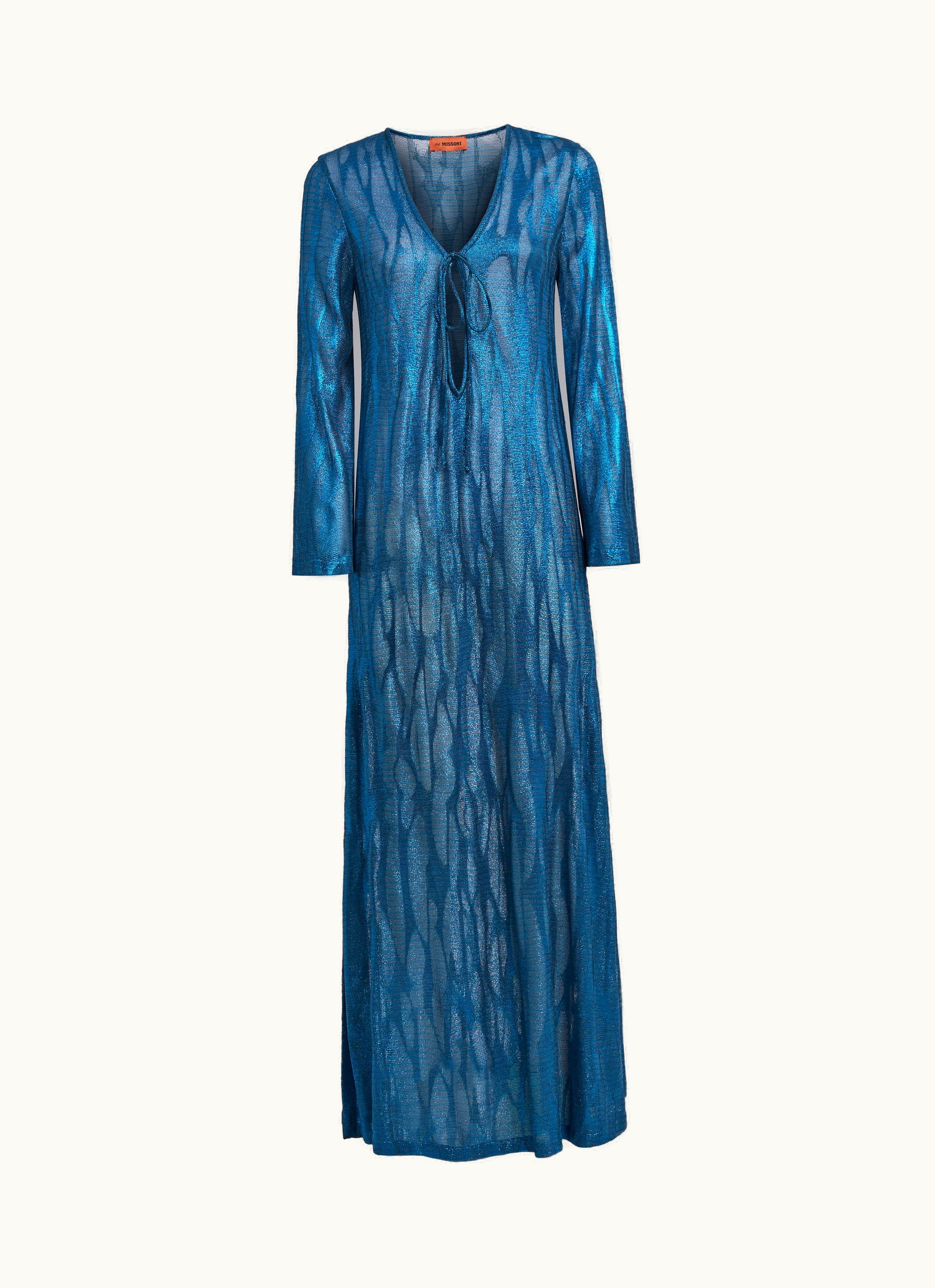 Missoni Missoni Long Jacquard Viscose Kaftan Cover Up With Ties Pink