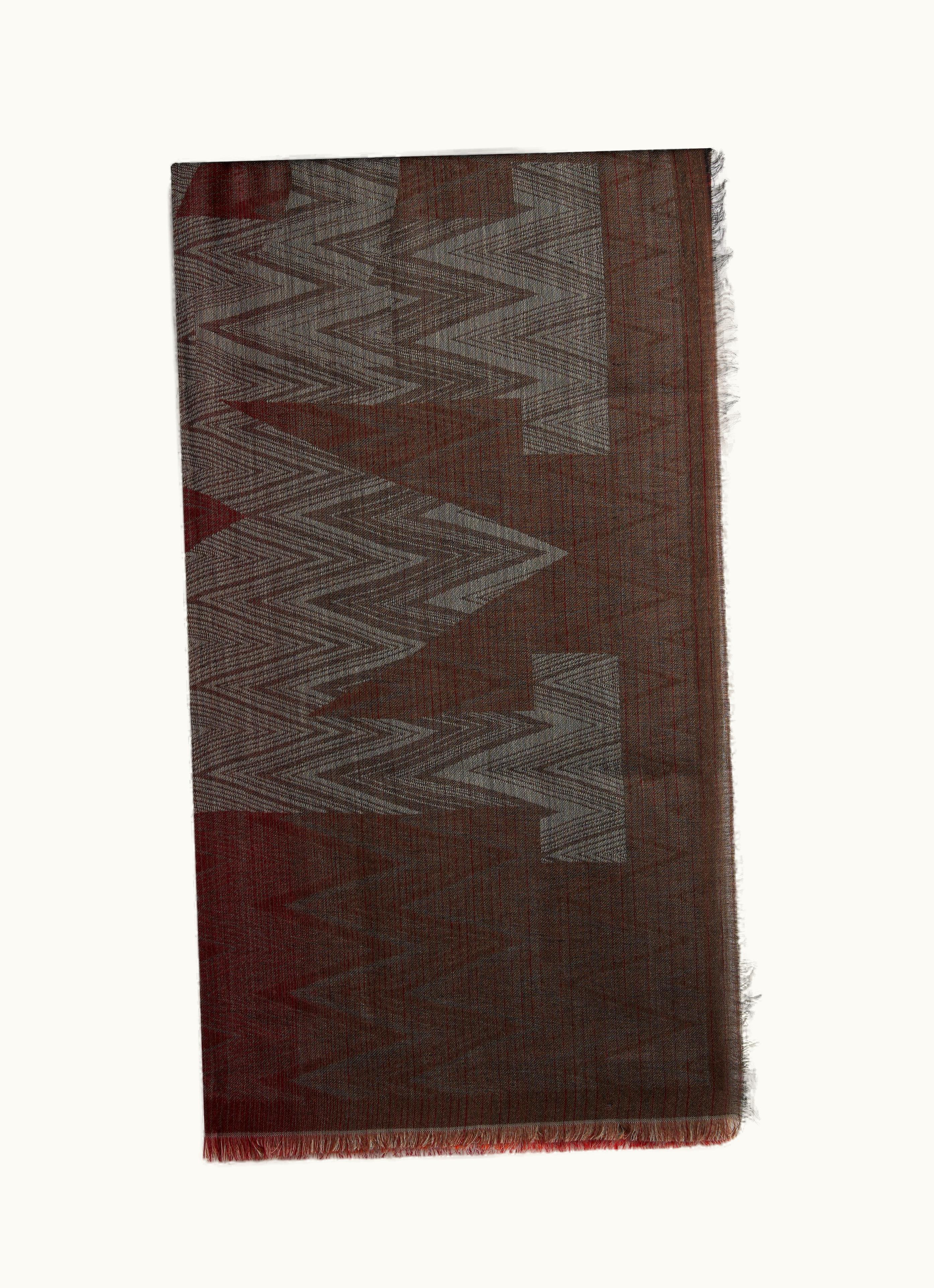Missoni Missoni Wool Blend Chevron Shawl With Logo Lettering Multicoloured