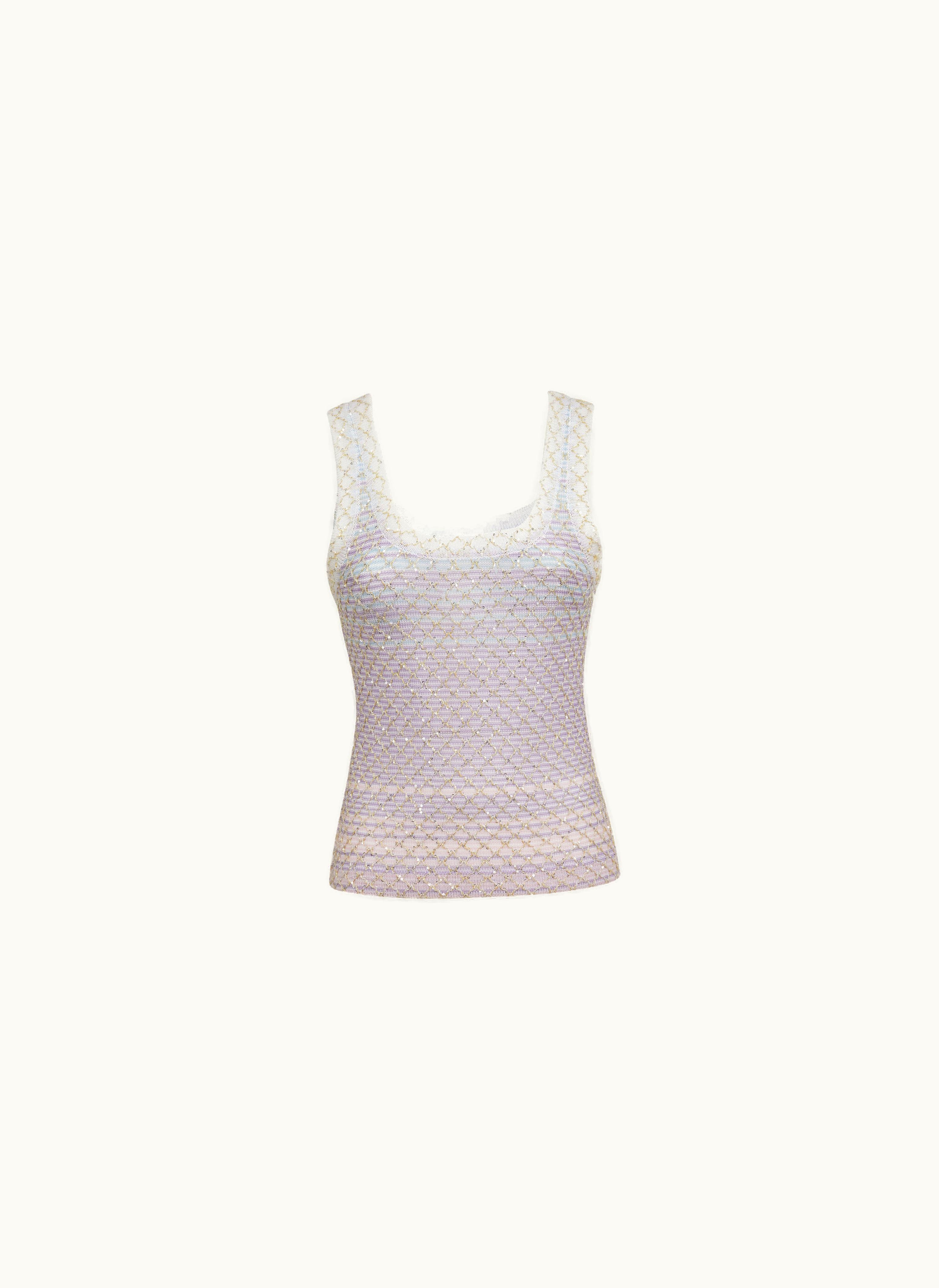 Missoni Missoni Viscose Blend Tank Top With Sequins Multicoloured