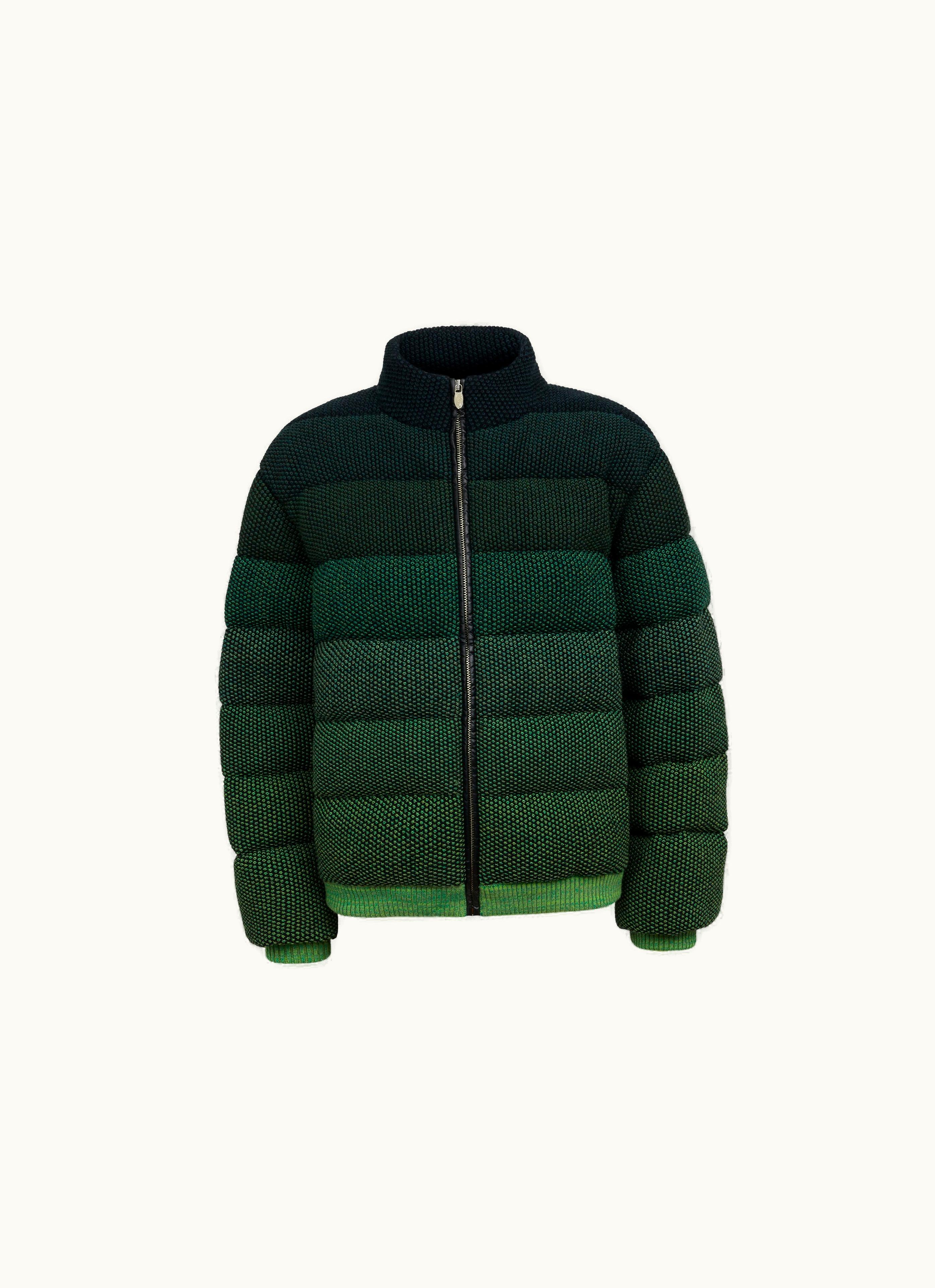 Missoni Missoni Cropped Jacket In Dégradé Padded Cotton Blend Black & Blue