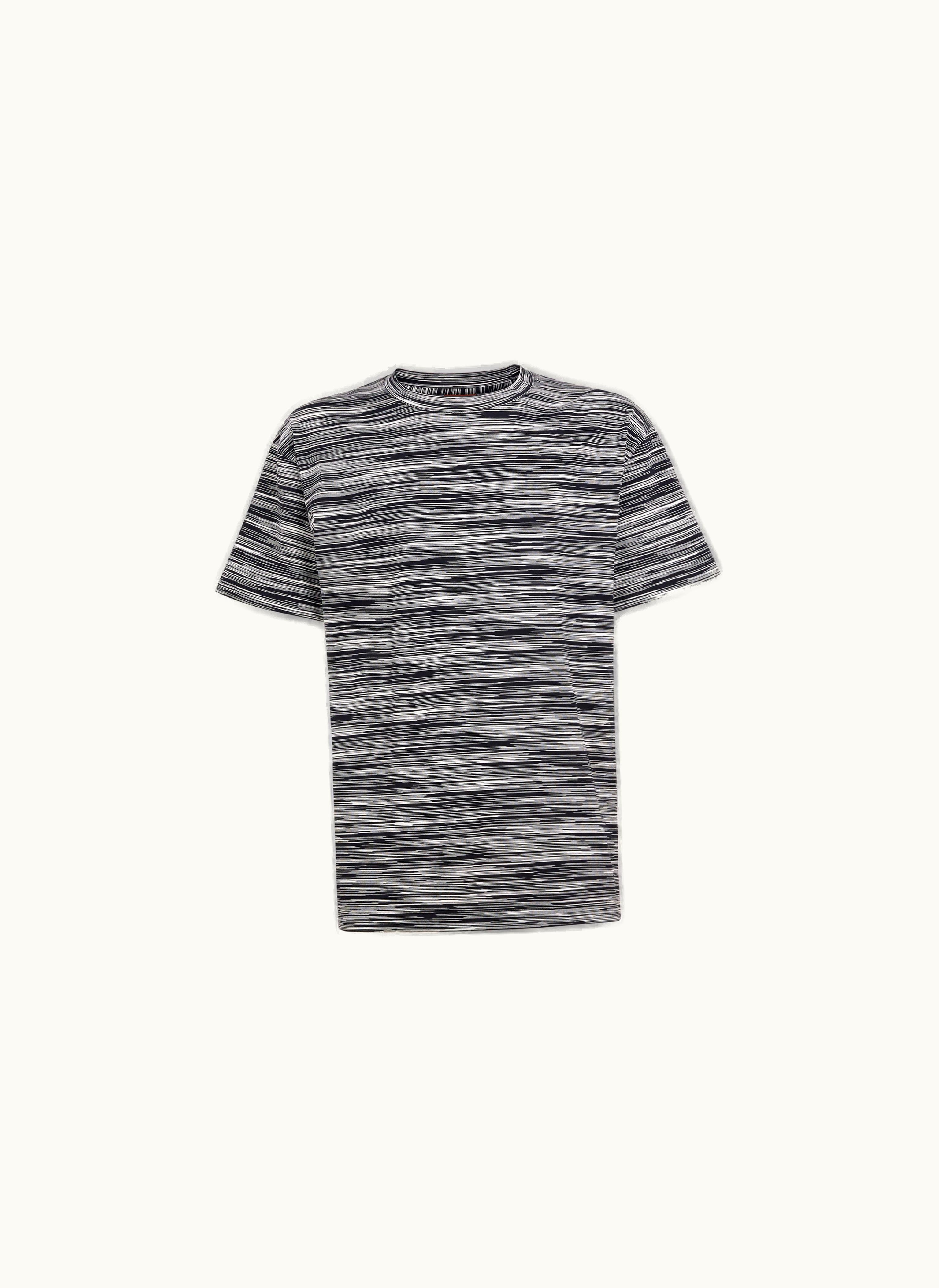 Missoni Missoni Slub Cotton Jersey crew-neck T-shirt White & Sky Blue