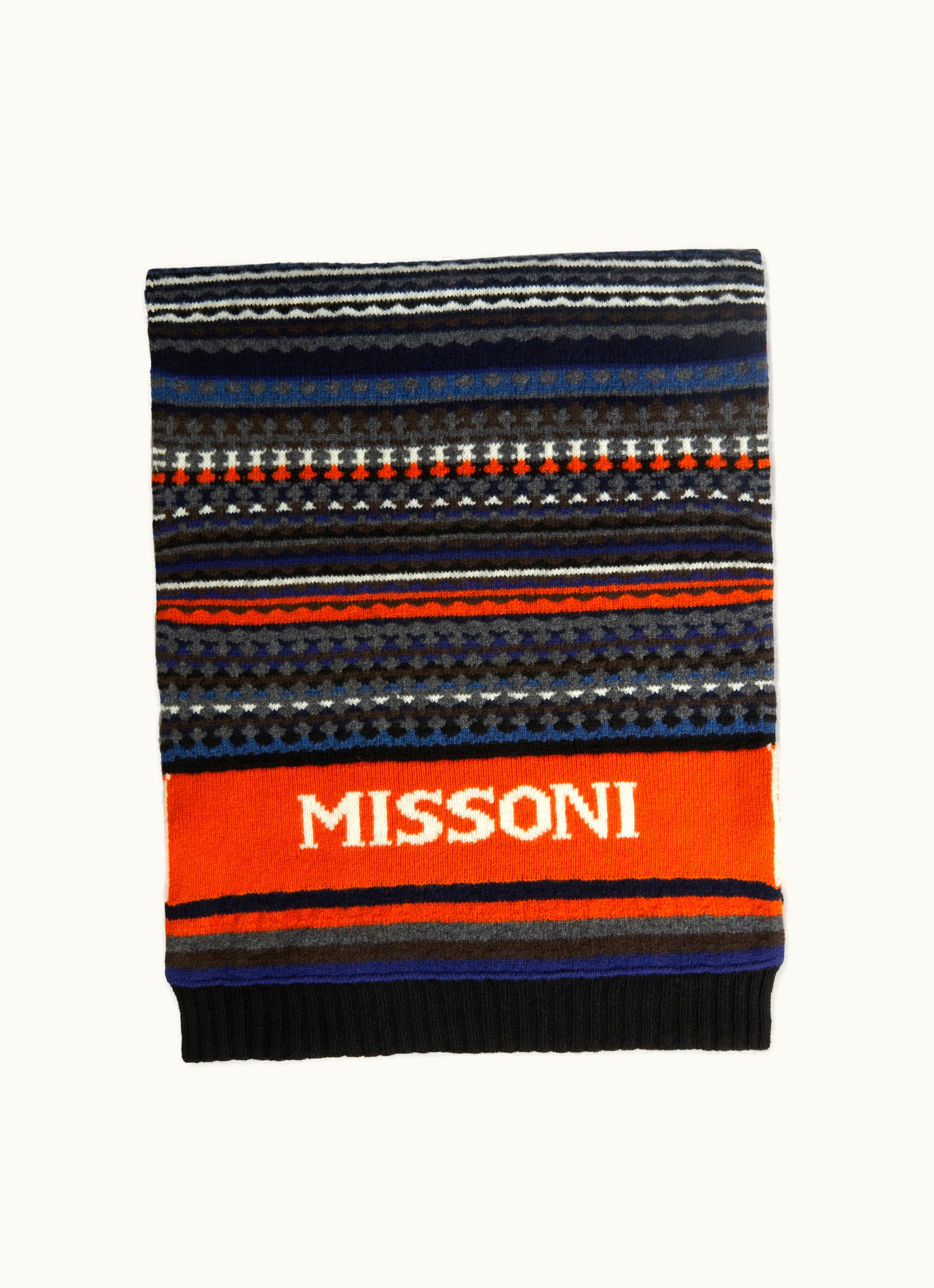 Missoni Missoni Jacquard Wool Scarf With Logo Multicoloured