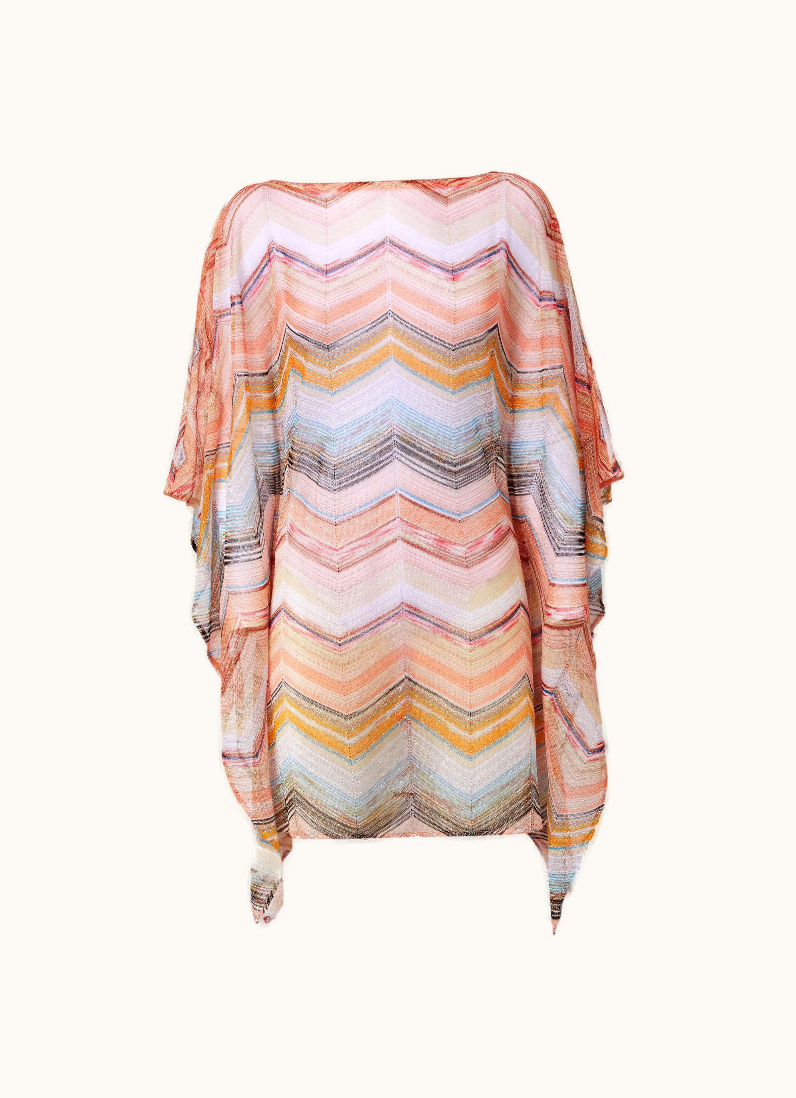 Missoni Missoni Short Cover Up Kaftan In Zigzag Viscose Blend With Lurex Multicoloured