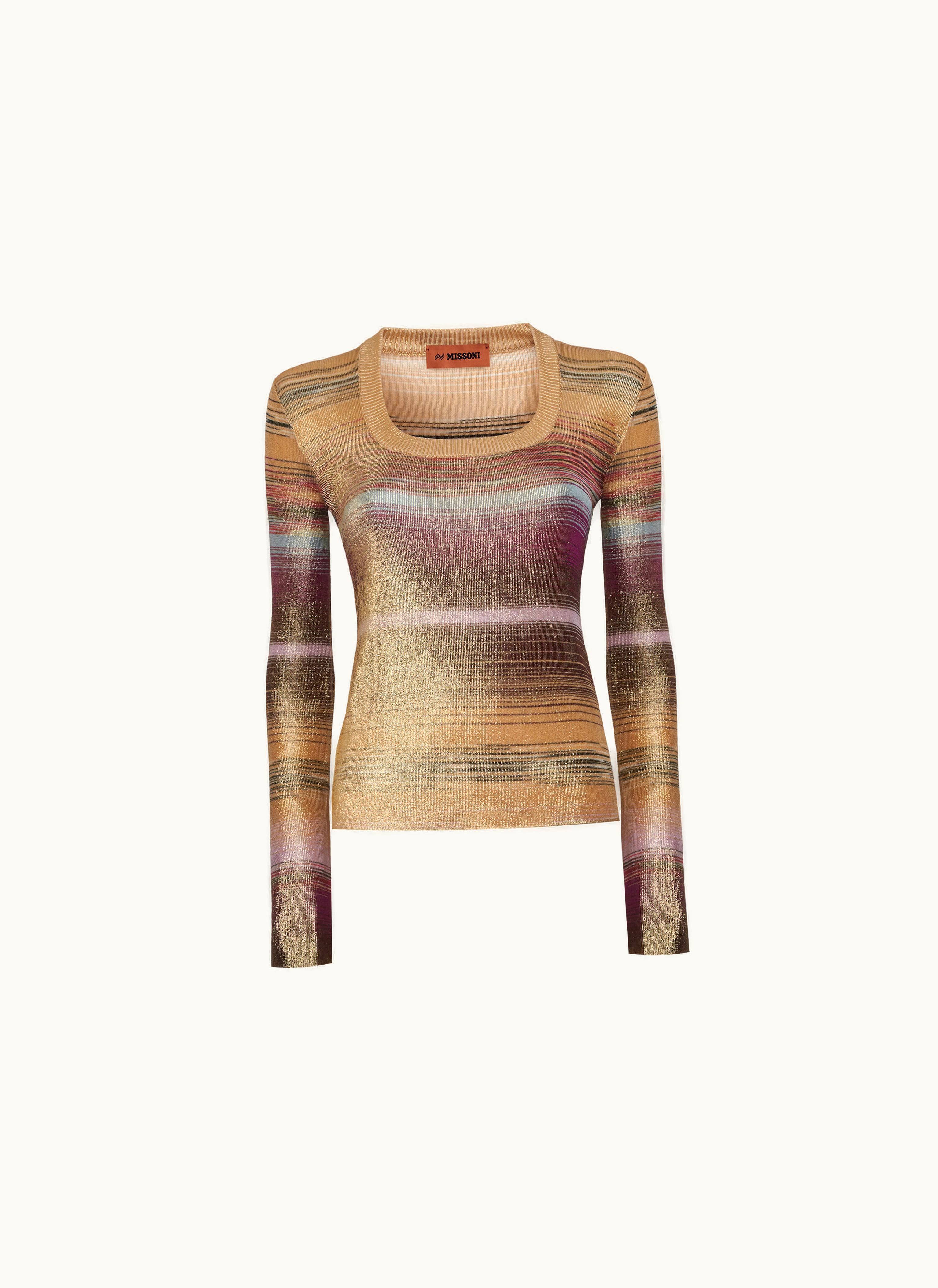 Missoni Missoni Lamé Viscose Slub Square Neckline Pullover Multicoloured