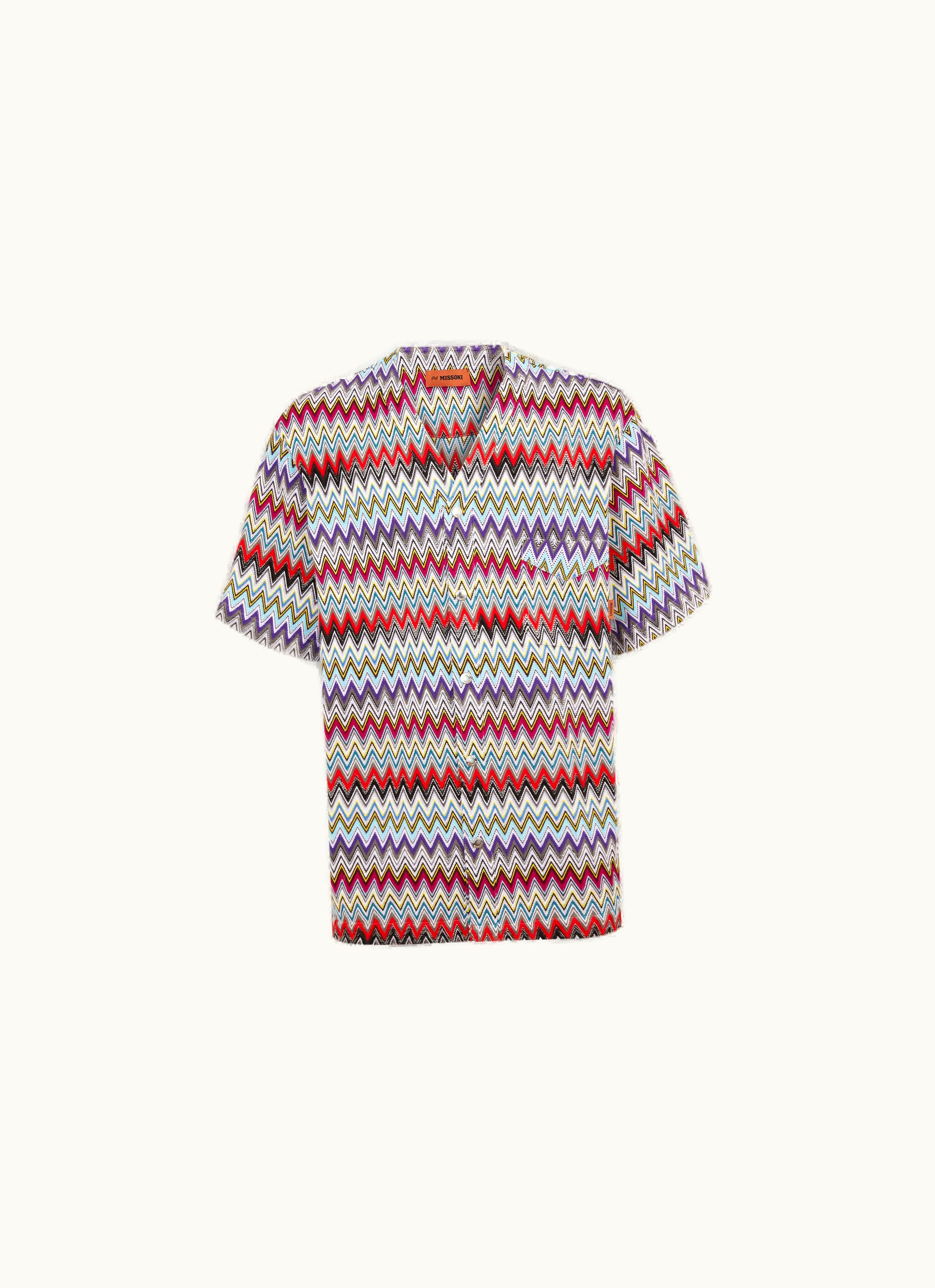 Missoni Missoni Short-sleeved Cotton Shirt With Chevron Pattern Multicoloured