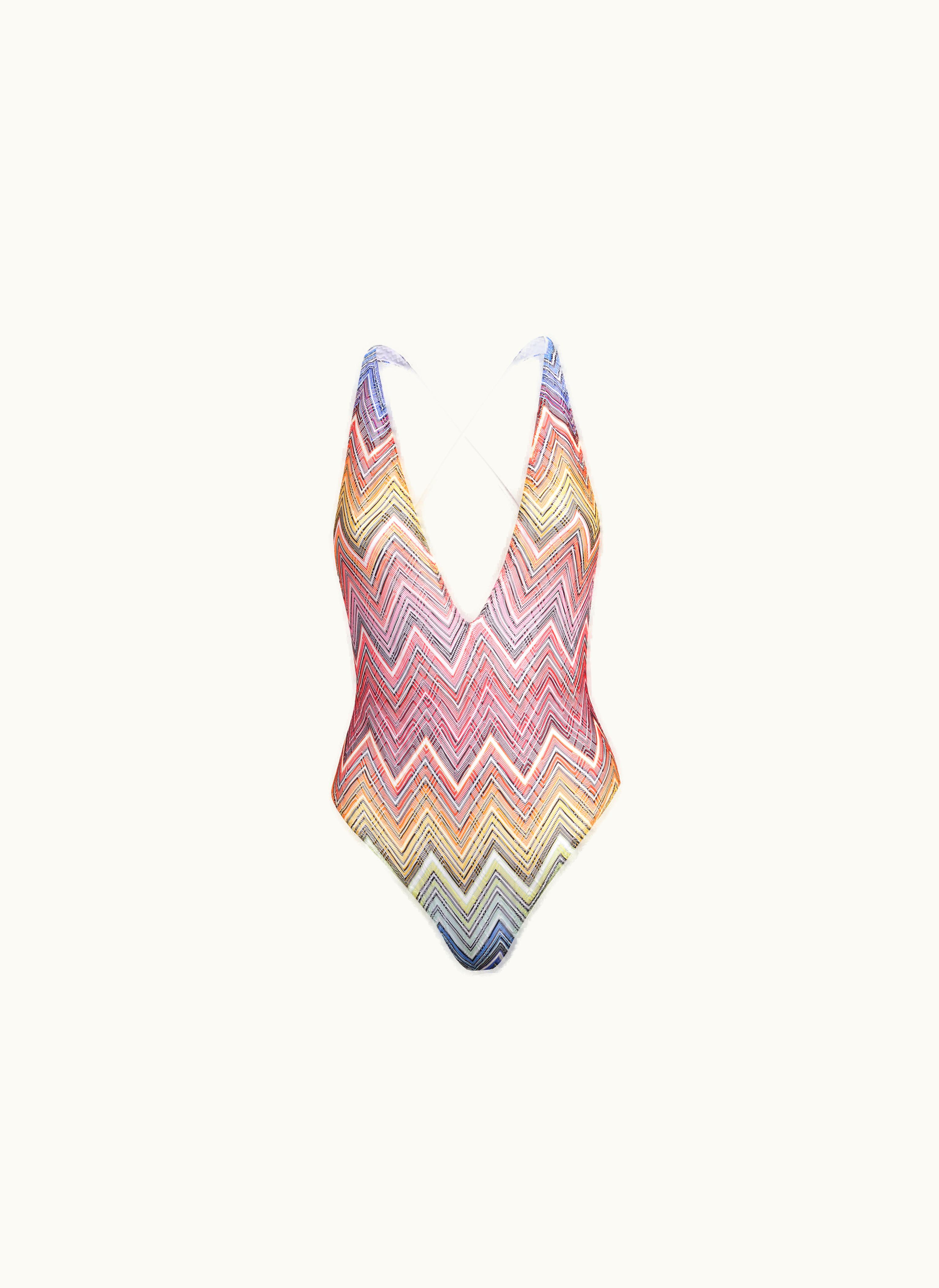 Missoni Missoni One-piece Swimming Costume In Zigzag Print Fabric Multicoloured
