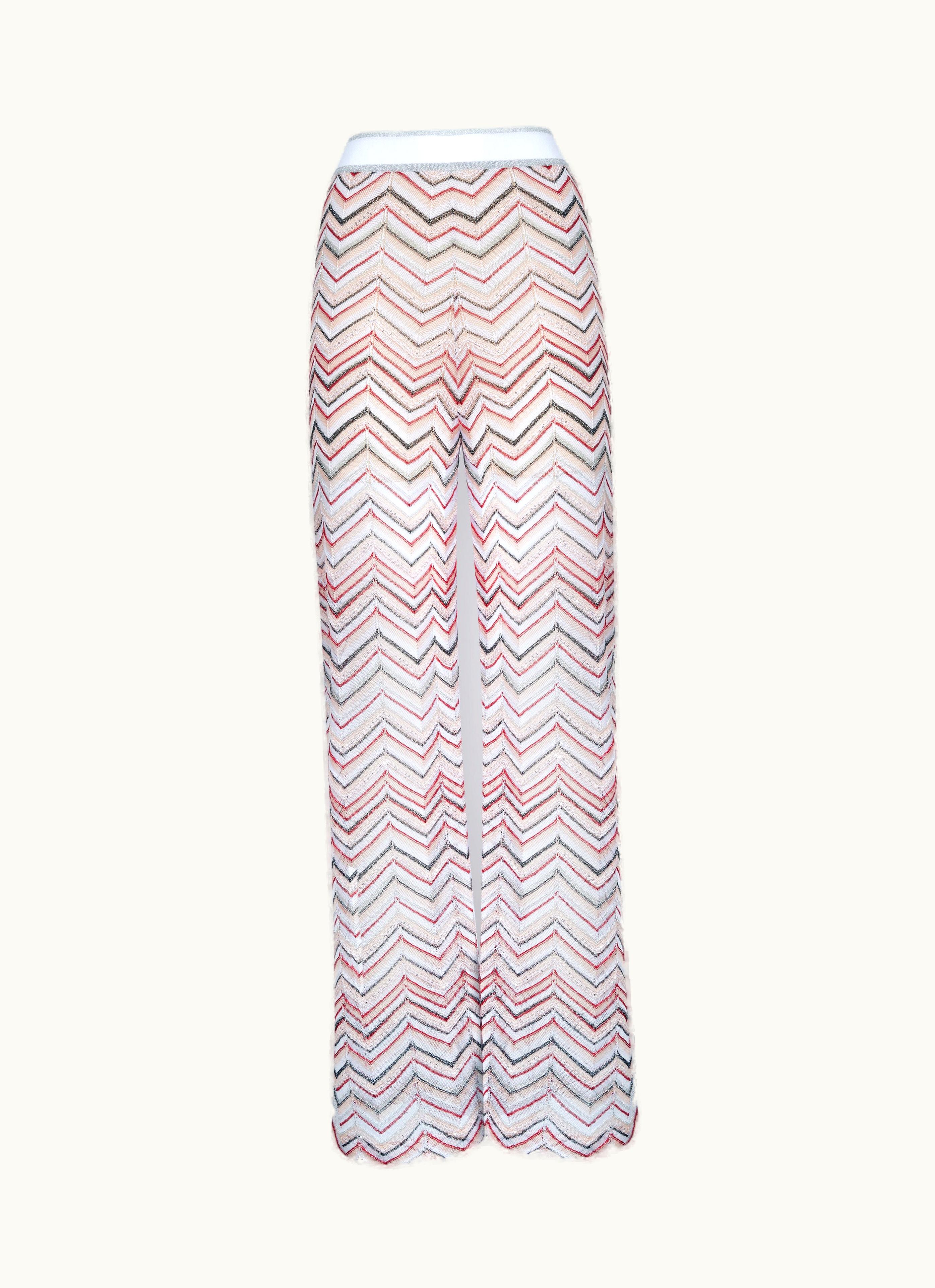 Missoni Missoni Trousers In Zigzag Knit With Lurex And Sequins Multicoloured