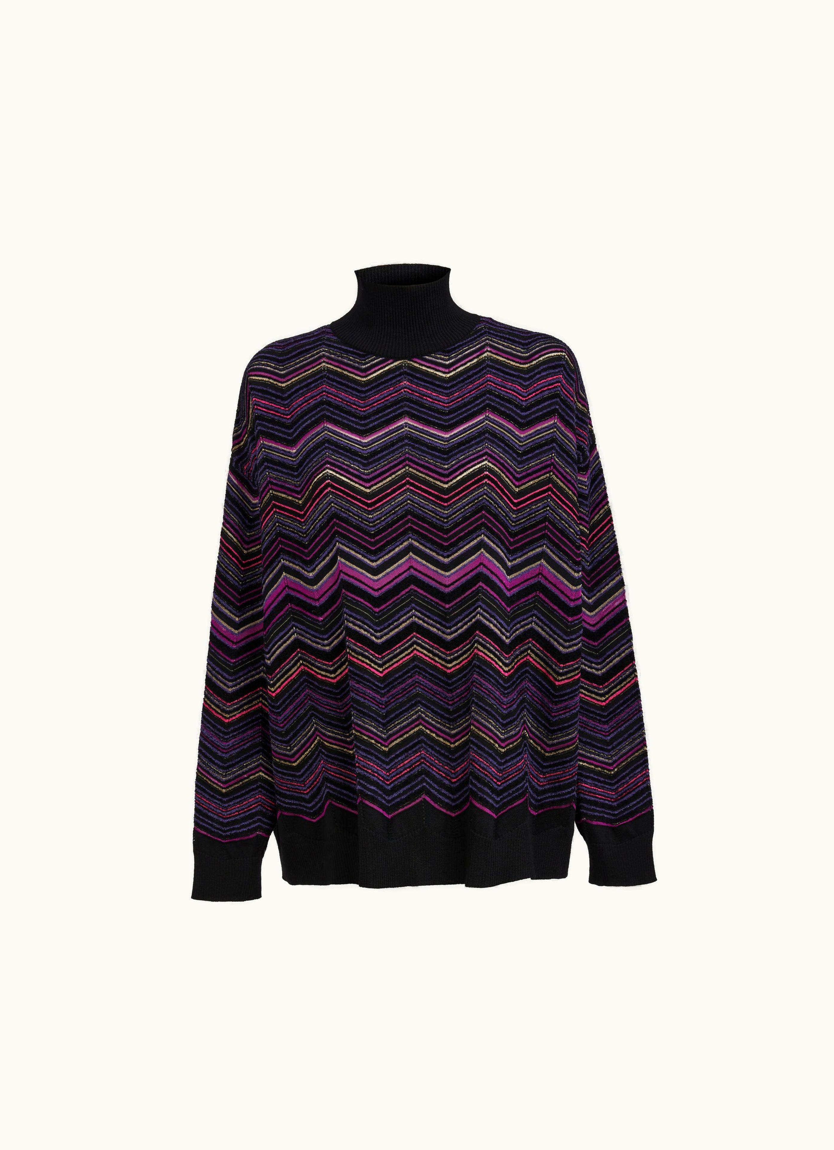Missoni Missoni Oversized Wool And Viscose Chevron Jumper Multicoloured