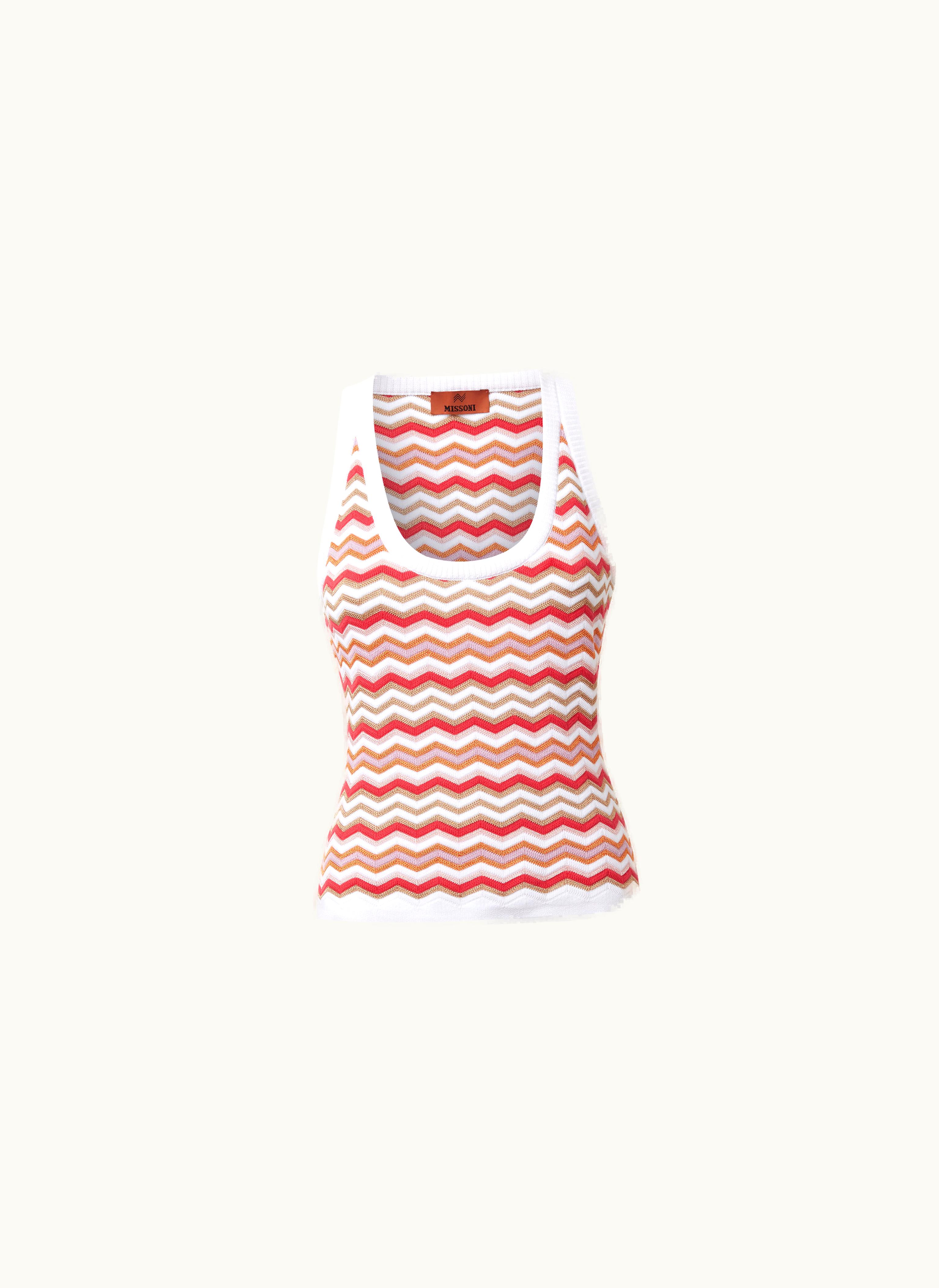 Missoni Missoni Tank Top In Zigzag Viscose And Cotton Knit Multicoloured
